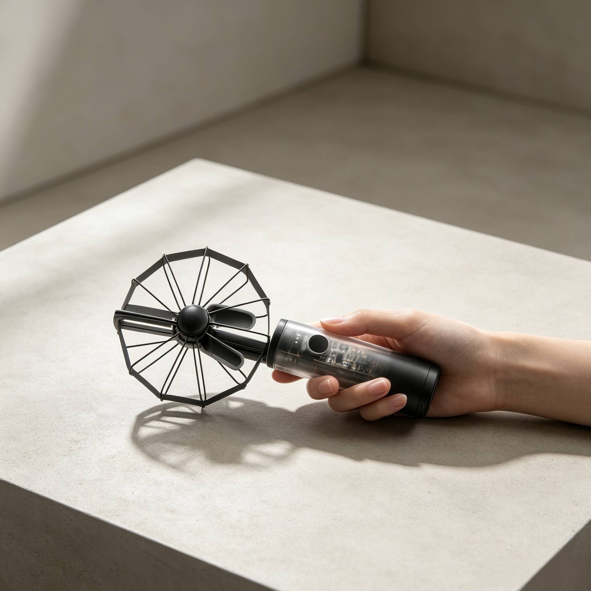 Foldable Mini Handheld Fan with Large Airflow Coverage, 5000mAh Battery & Portable Pocket Design