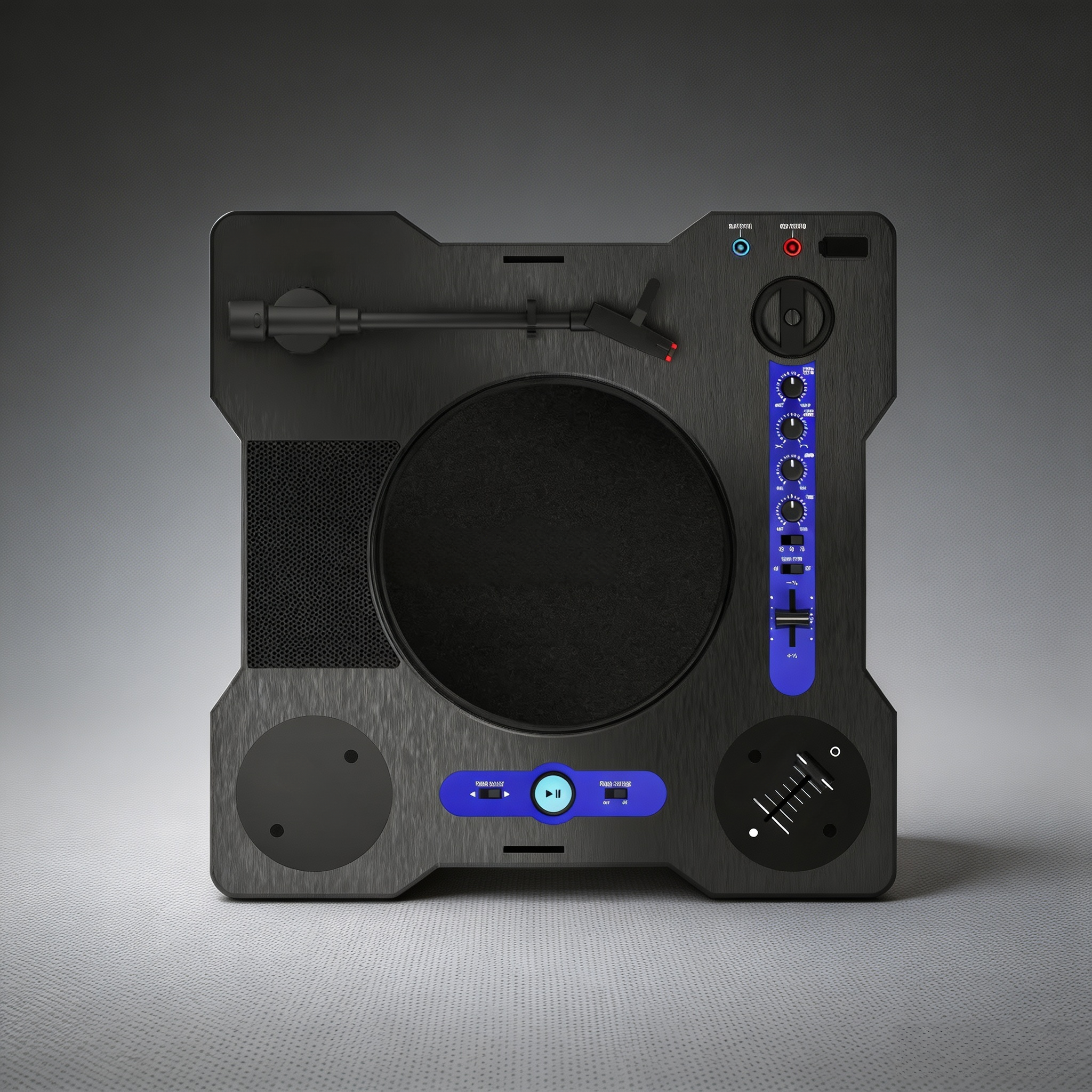 Portable Scratch Turntable with Built-In Speaker, Bluetooth, Rechargeable Battery & USB Recording