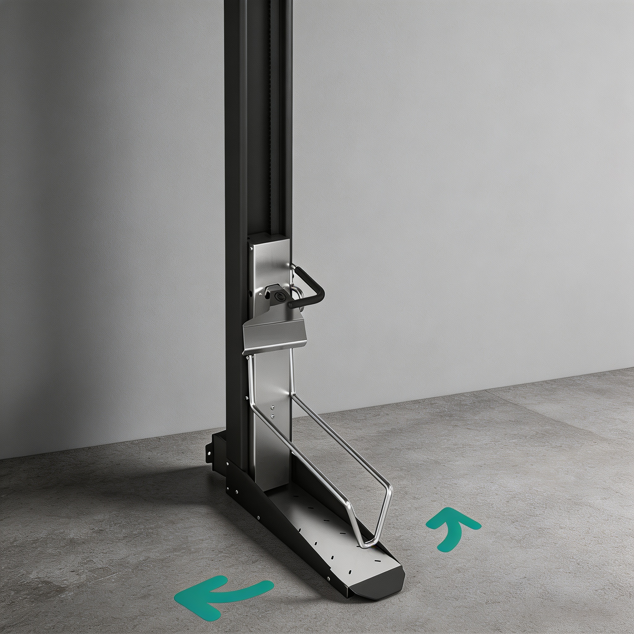 Space-Saving Vertical Bicycle Lift with Swivel Mount, Spring-Assisted Lifting & Secure Wall Storage