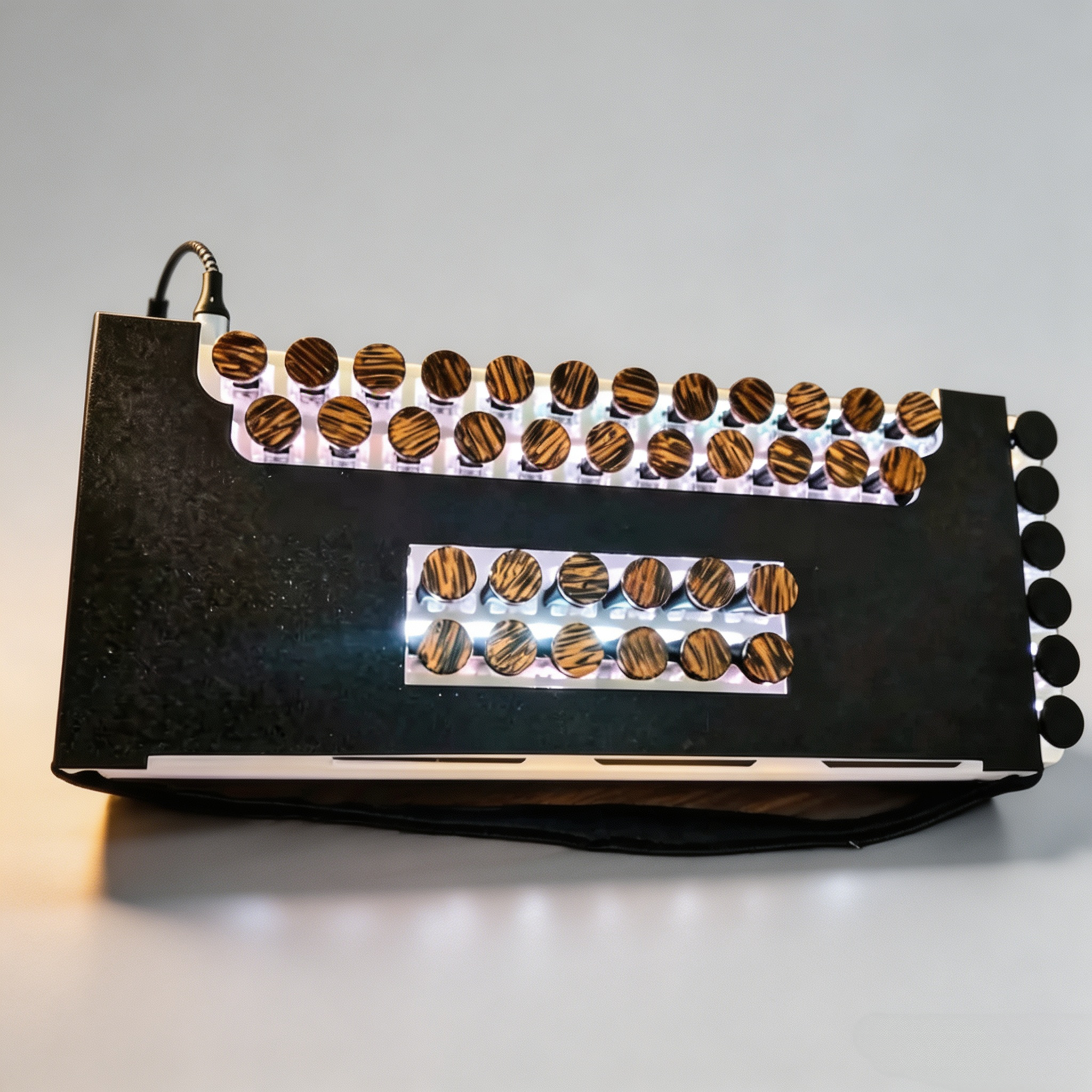 Electronic Digital Accordion with MIDI Support, Built-In Synthesizer & Portable Design for Music Creation, Performance and Practice