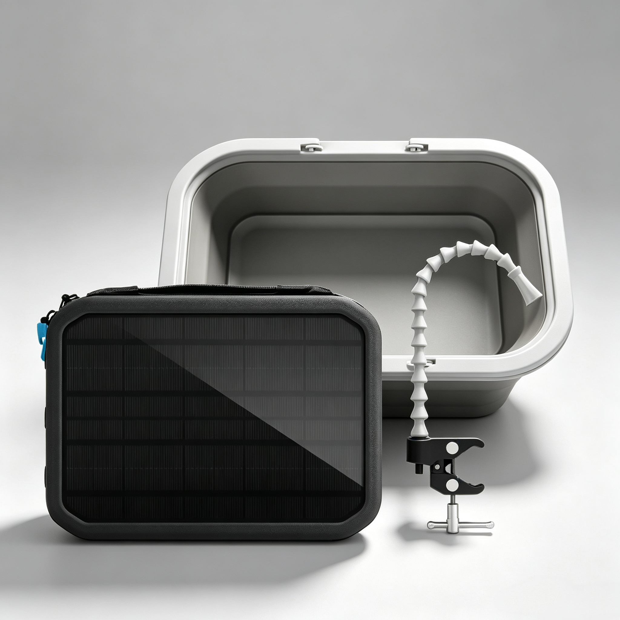 Portable Solar Water Purifier & Handwashing Station with Collapsible Sink, Outdoor Shower & Off-Grid Water System for Camping, RV and Adventure Travel