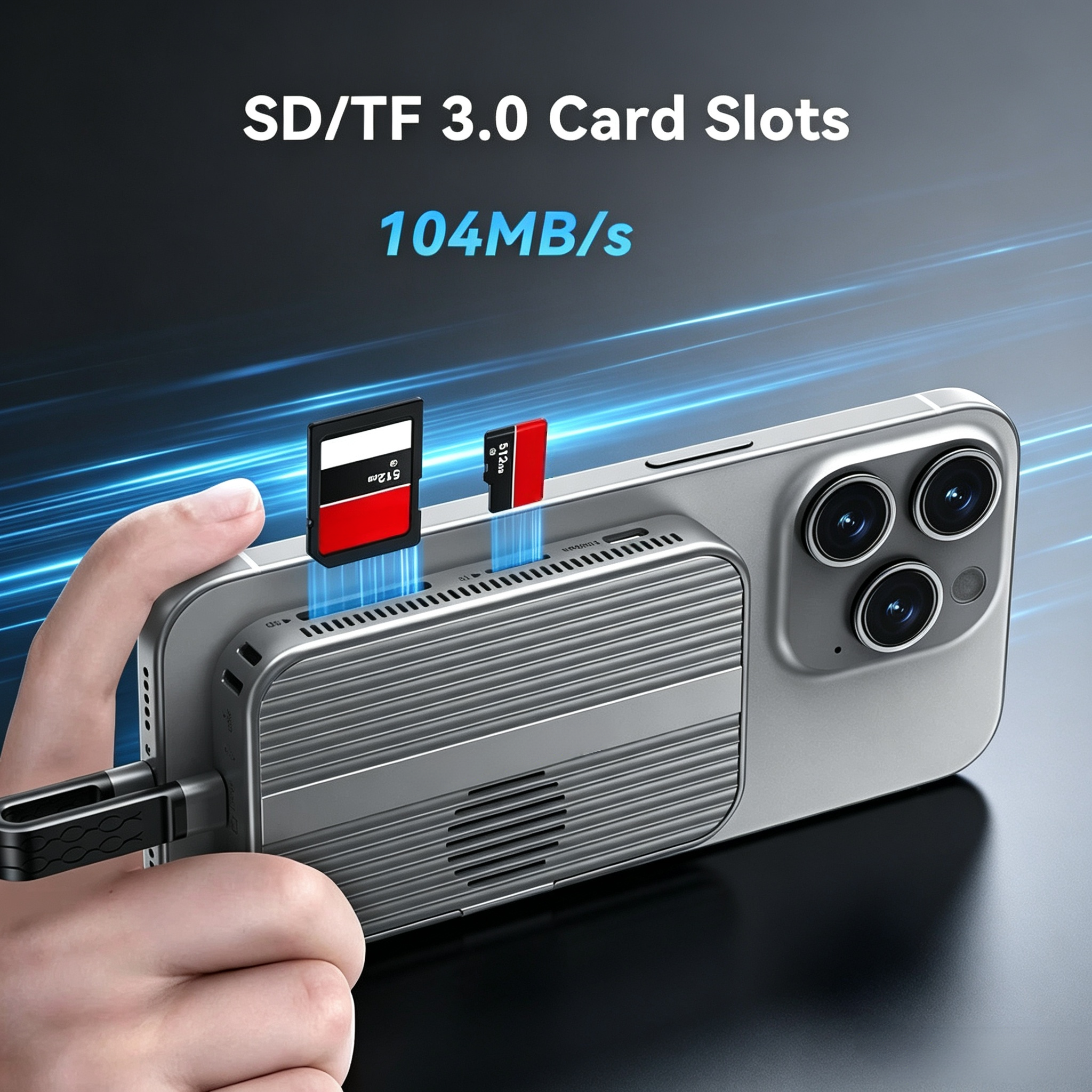 Portable Magnetic SSD Docking Station with 10Gbps High-Speed Transfer, USB-C Expansion Hub & External Storage Solution