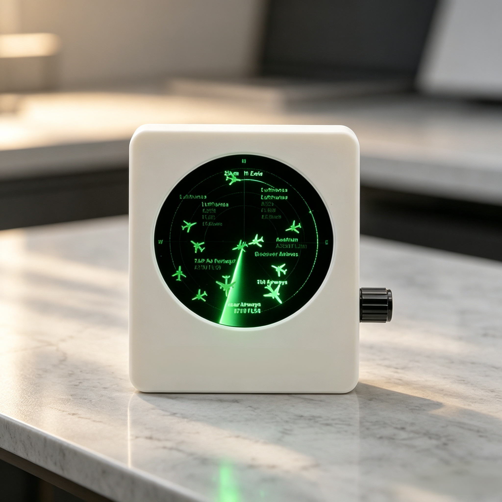 Desktop Live Flight Radar Display with Real-Time Aircraft Tracking, 2.8" Round Screen & Wi-Fi Connectivity