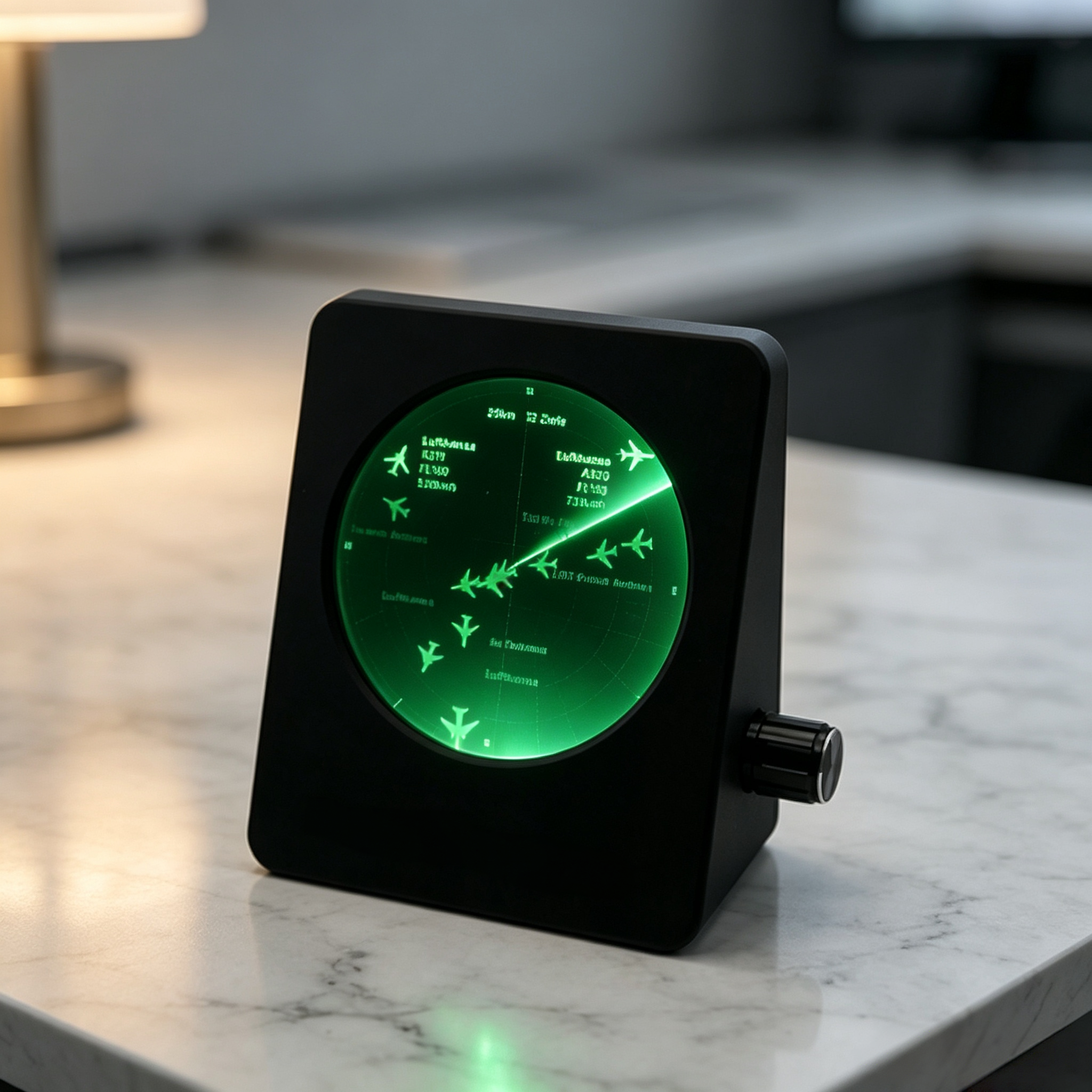 Desktop Live Flight Radar Display with Real-Time Aircraft Tracking, 2.8" Round Screen & Wi-Fi Connectivity