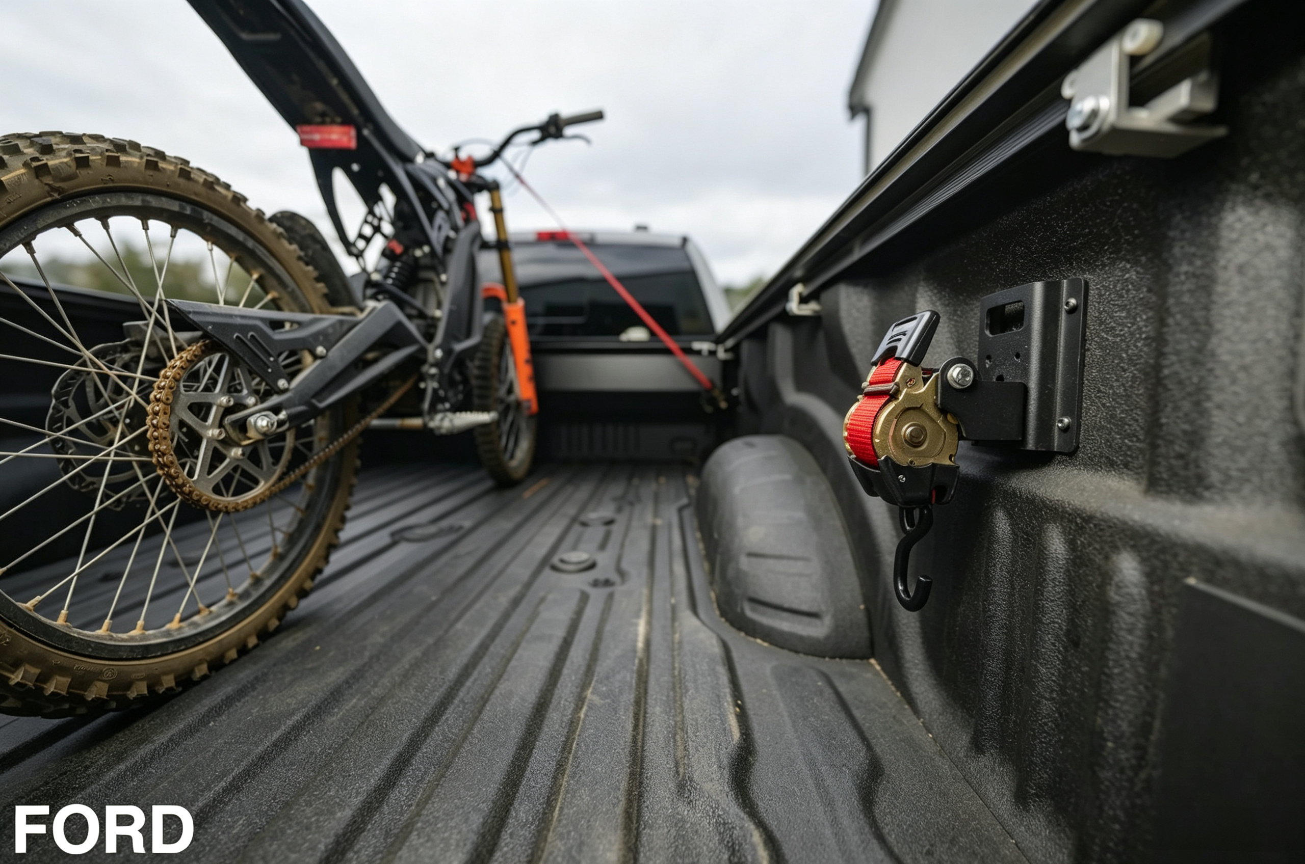 Retractable Truck Bed Ratchet Straps with Dual-Pivot Mounting & Tangle-Free Cargo Control