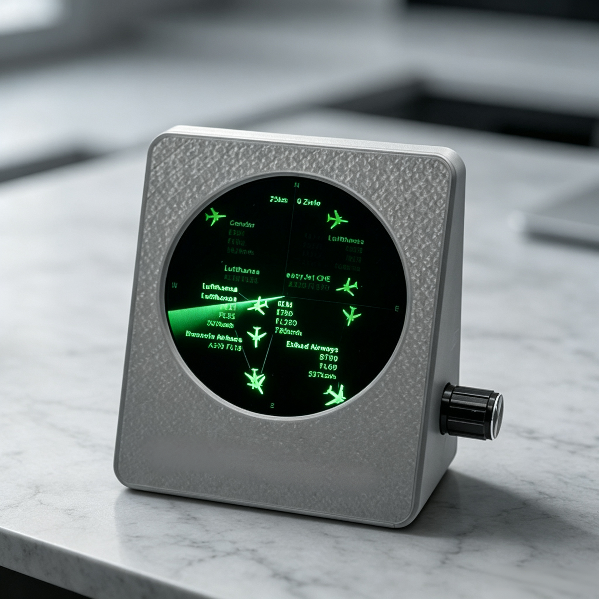 Desktop Live Flight Radar Display with Real-Time Aircraft Tracking, 2.8" Round Screen & Wi-Fi Connectivity