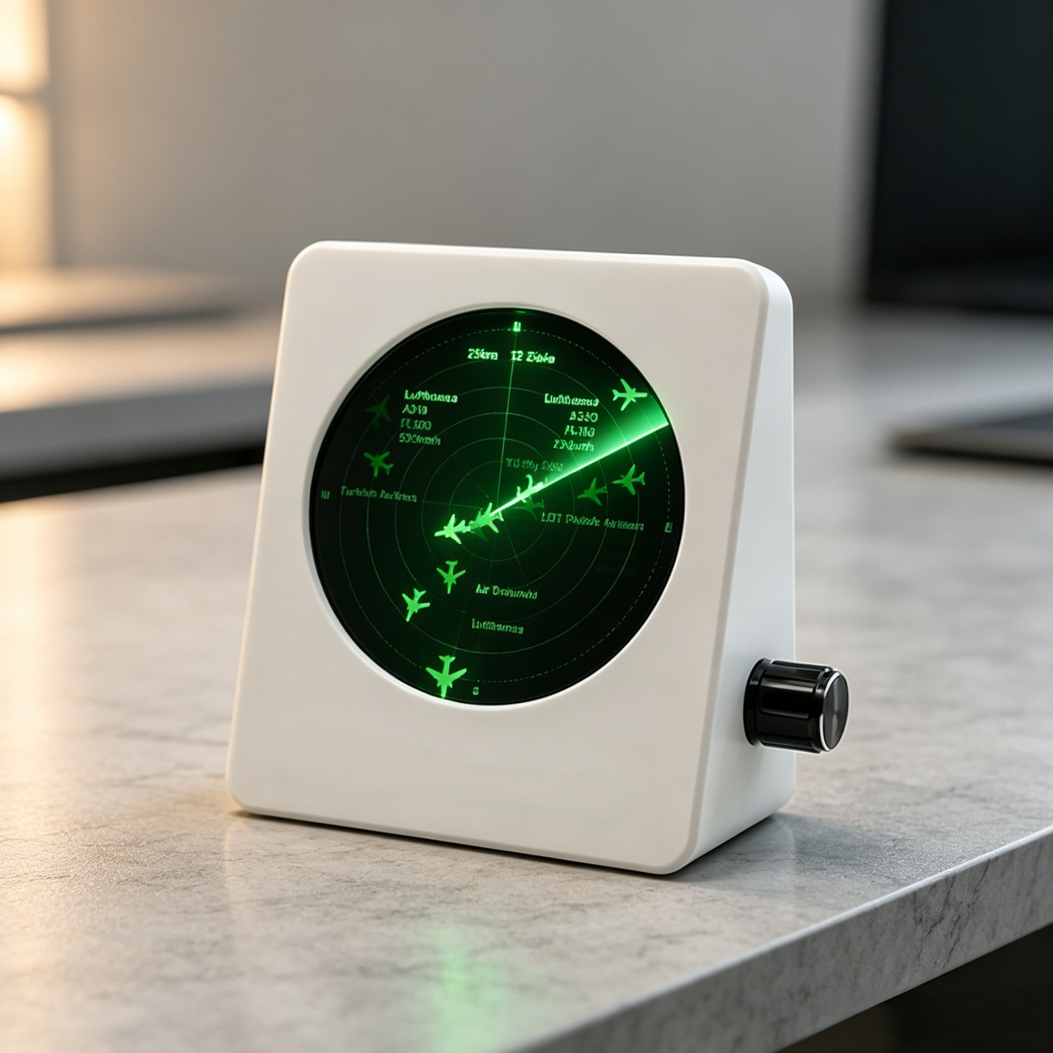 Desktop Live Flight Radar Display with Real-Time Aircraft Tracking, 2.8" Round Screen & Wi-Fi Connectivity