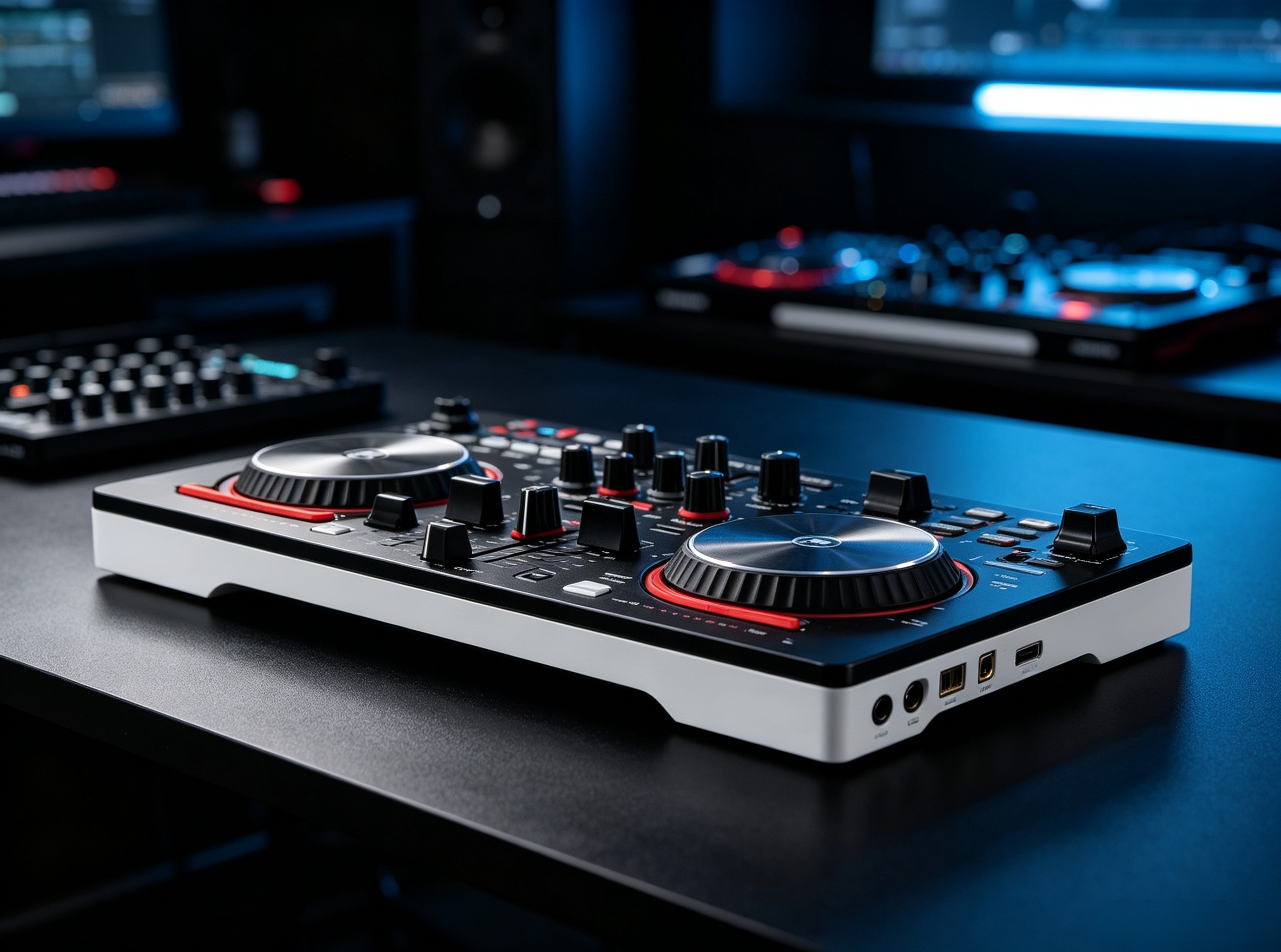 Portable Bluetooth DJ Controller with Built-In Light Show, 2-Deck Mixer & Creative Performance Effects