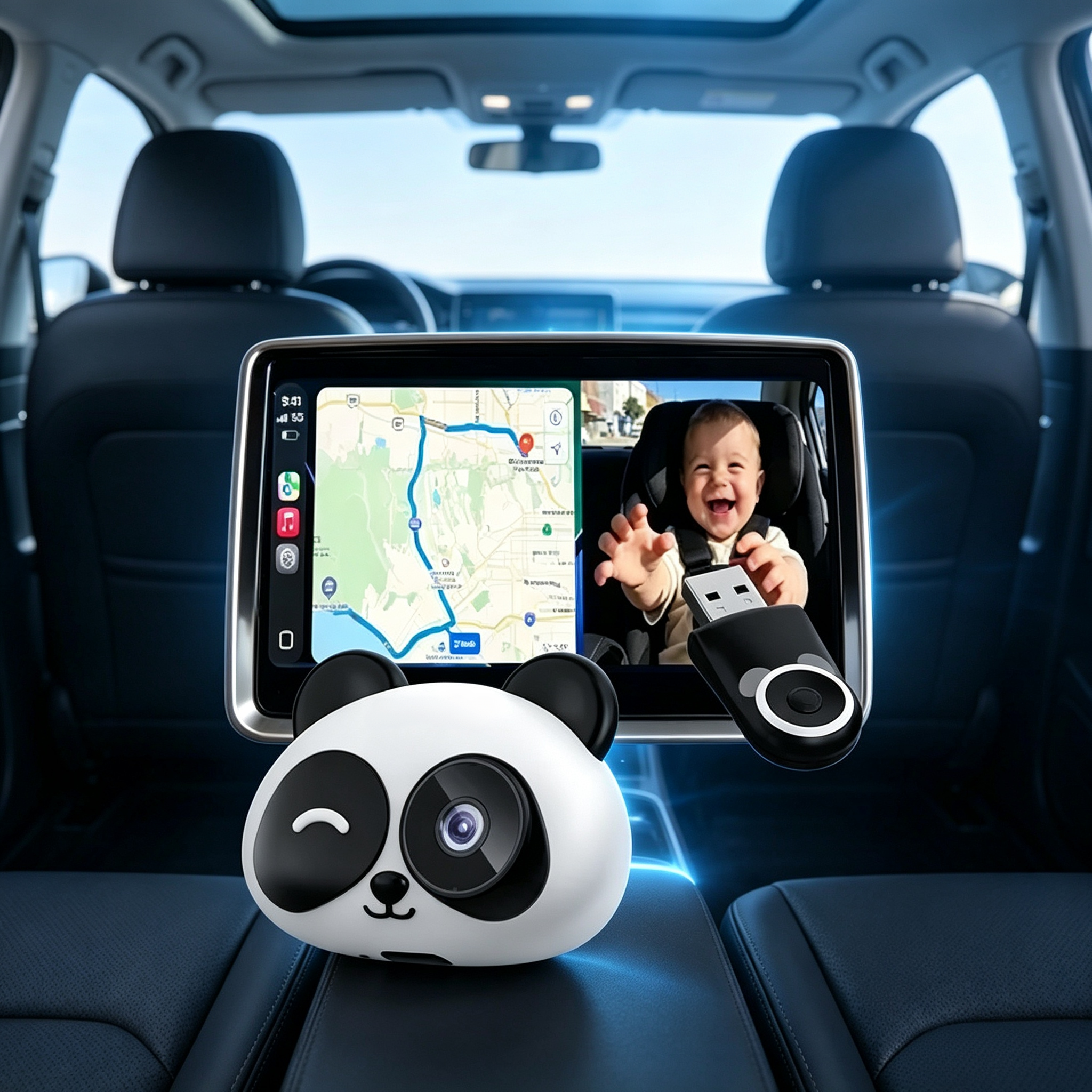 Wireless Baby Car Monitor Camera with Real-Time Rear Seat View, HD Night Vision & Safe Driving Assistance