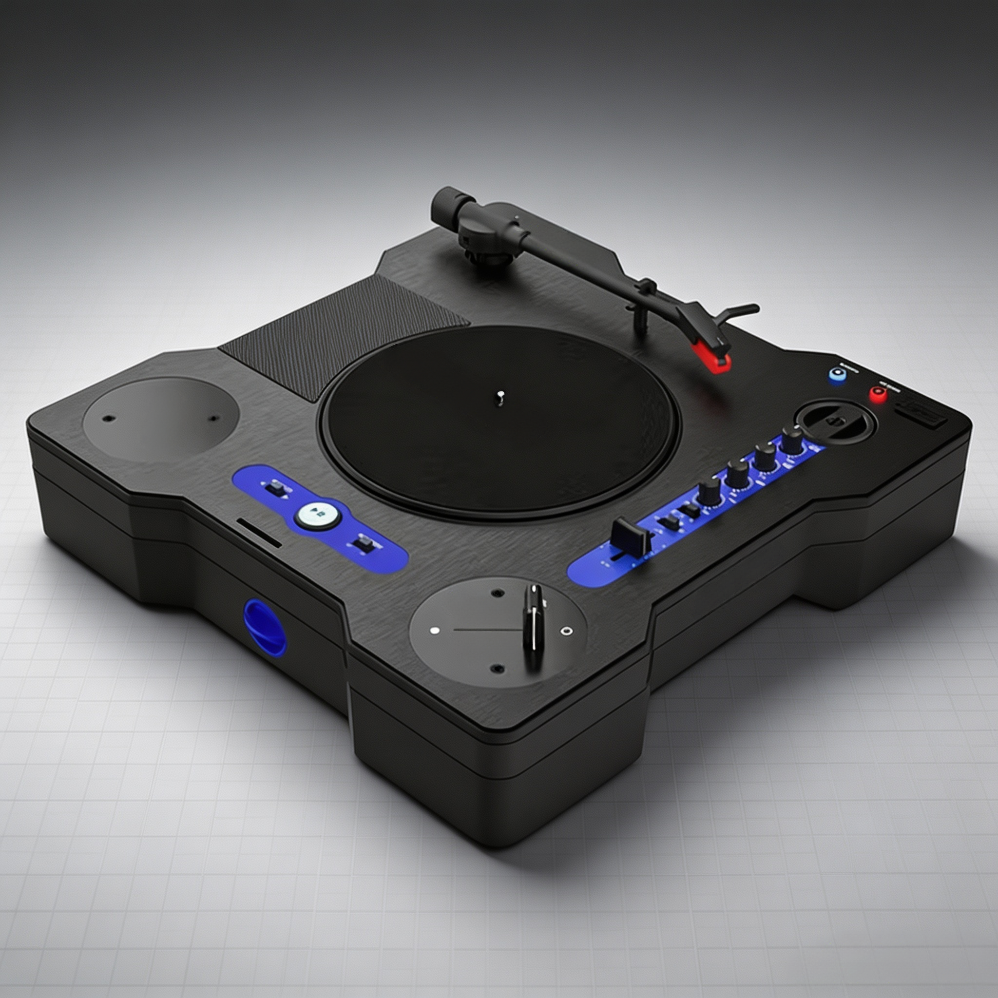 Portable Scratch Turntable with Built-In Speaker, Bluetooth, Rechargeable Battery & USB Recording