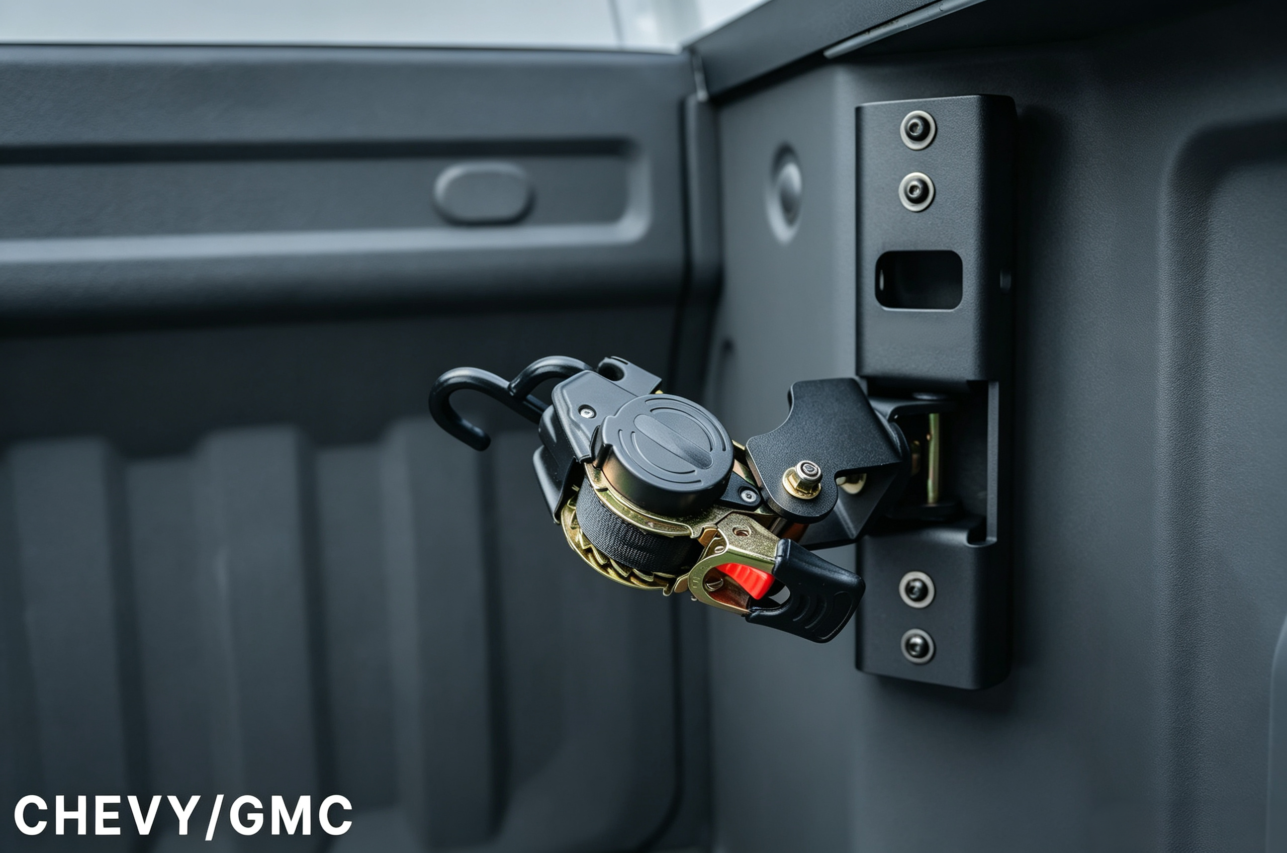 Retractable Truck Bed Ratchet Straps with Dual-Pivot Mounting & Tangle-Free Cargo Control