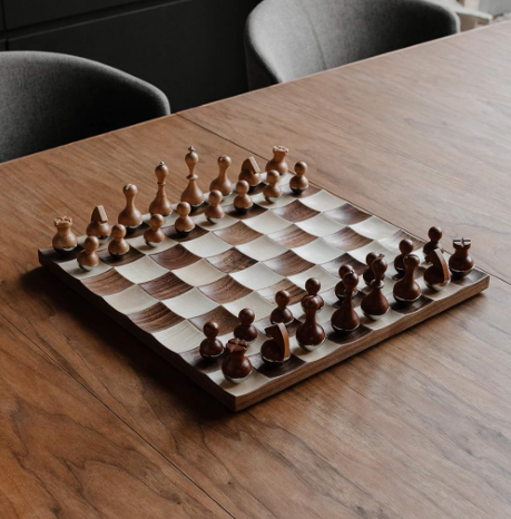 Premium Walnut Wood Chess Set for Two Players, Classic Strategy Board Game & Home Decoration