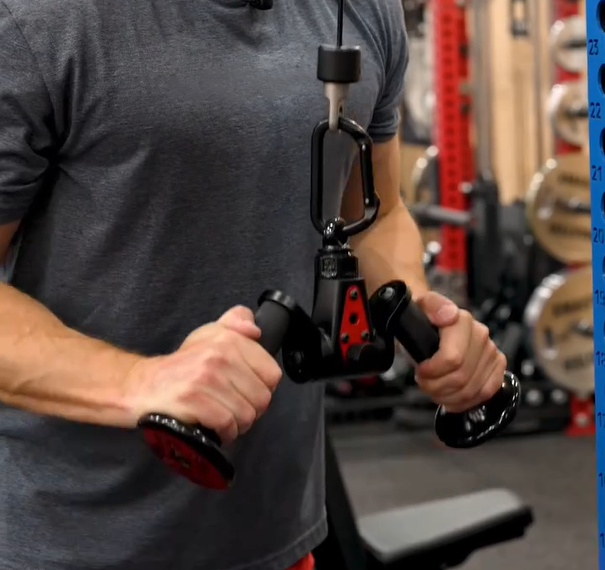 Rotating & Fixed Tricep Pushdown Attachment with Ergonomic Grip for Cable Machines, Triceps Training & Strength Workouts
