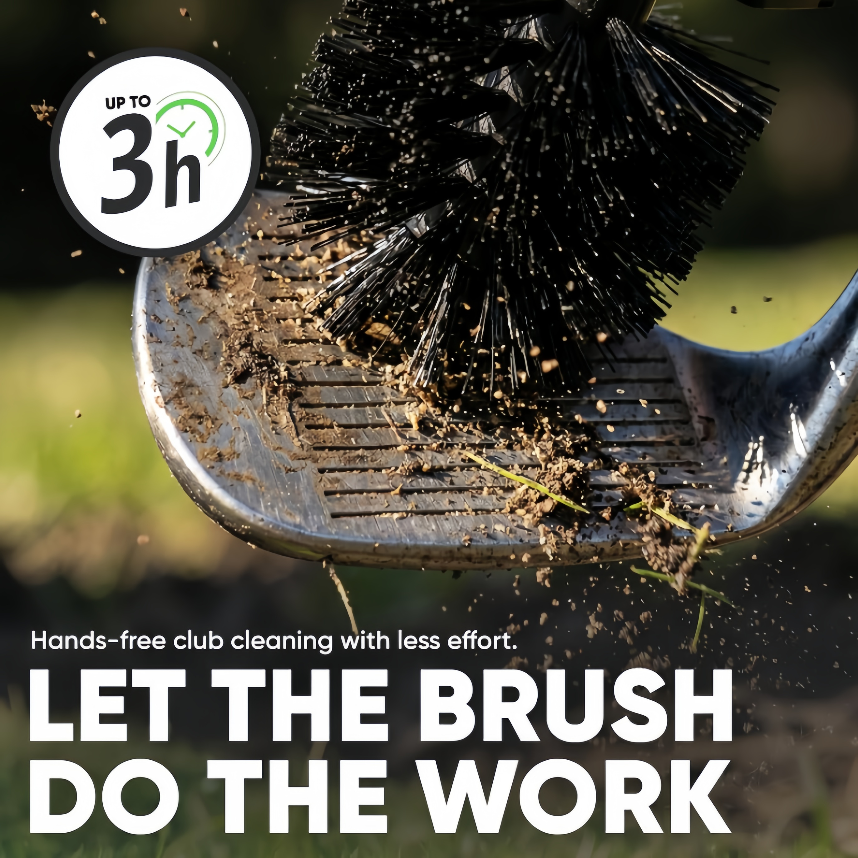 Motorized Golf Club Cleaning Brush Kit with Rechargeable Power, Golf Cart Mount & Portable Cleaning System