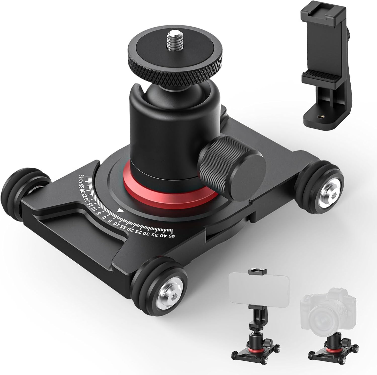 Four-wheel desktop camera sliding cart