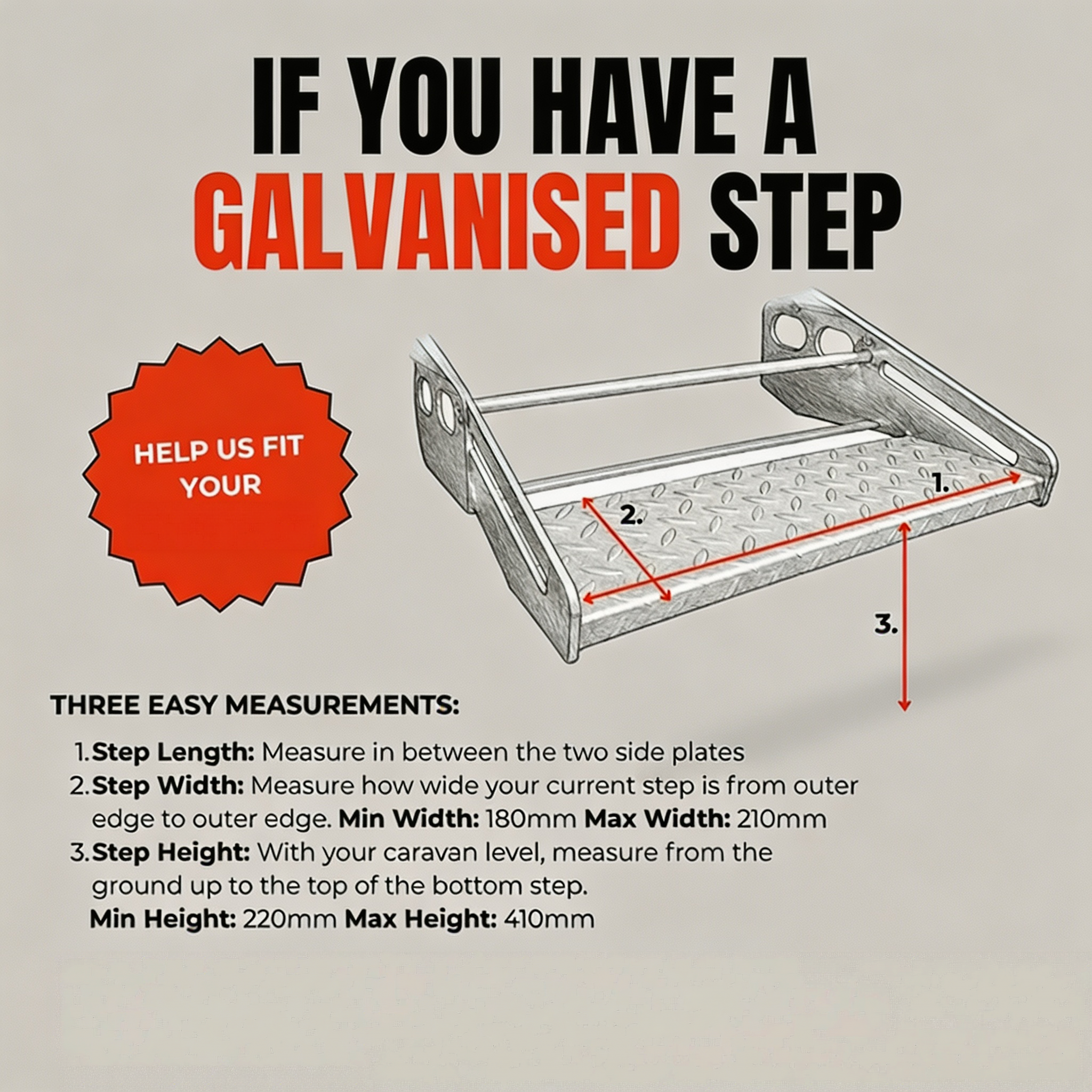 Caravan Extension Step with Adjustable Legs, Zero-Wobble Stability & Quick Installation