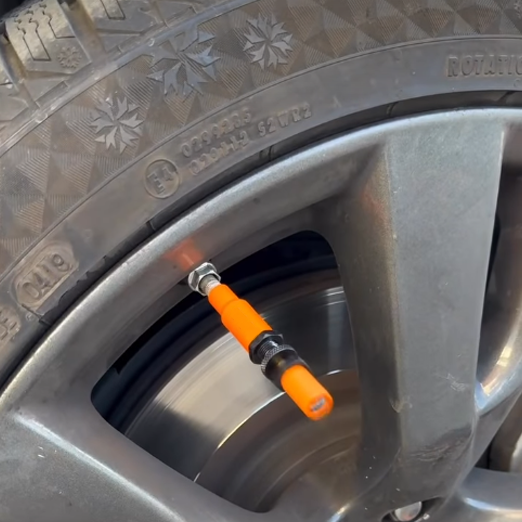 Adjustable automatic stop tire deflation valve kit