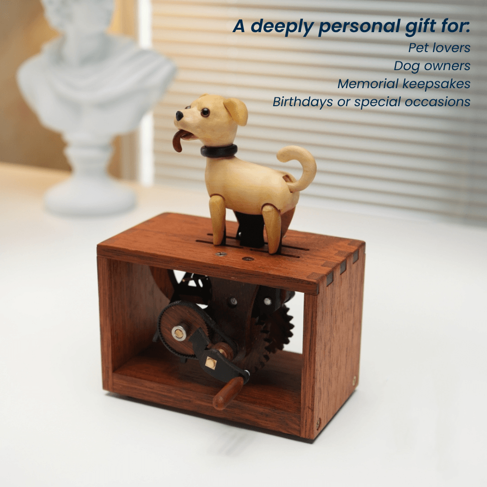 Handmade Wooden Puppy Automaton