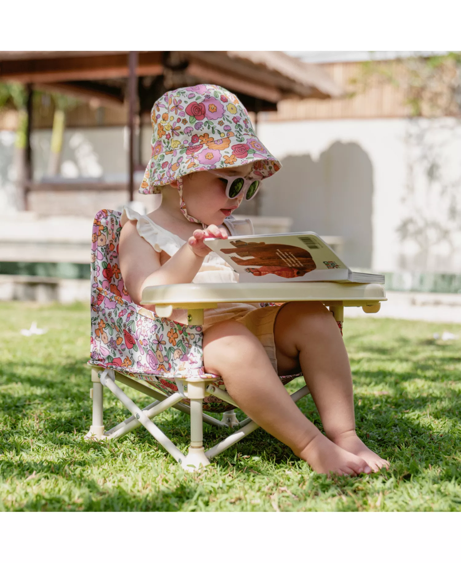 Portable Baby Booster Seat with Foldable Design, Removable Tray & Travel Carry Bag for On-the-Go Feeding
