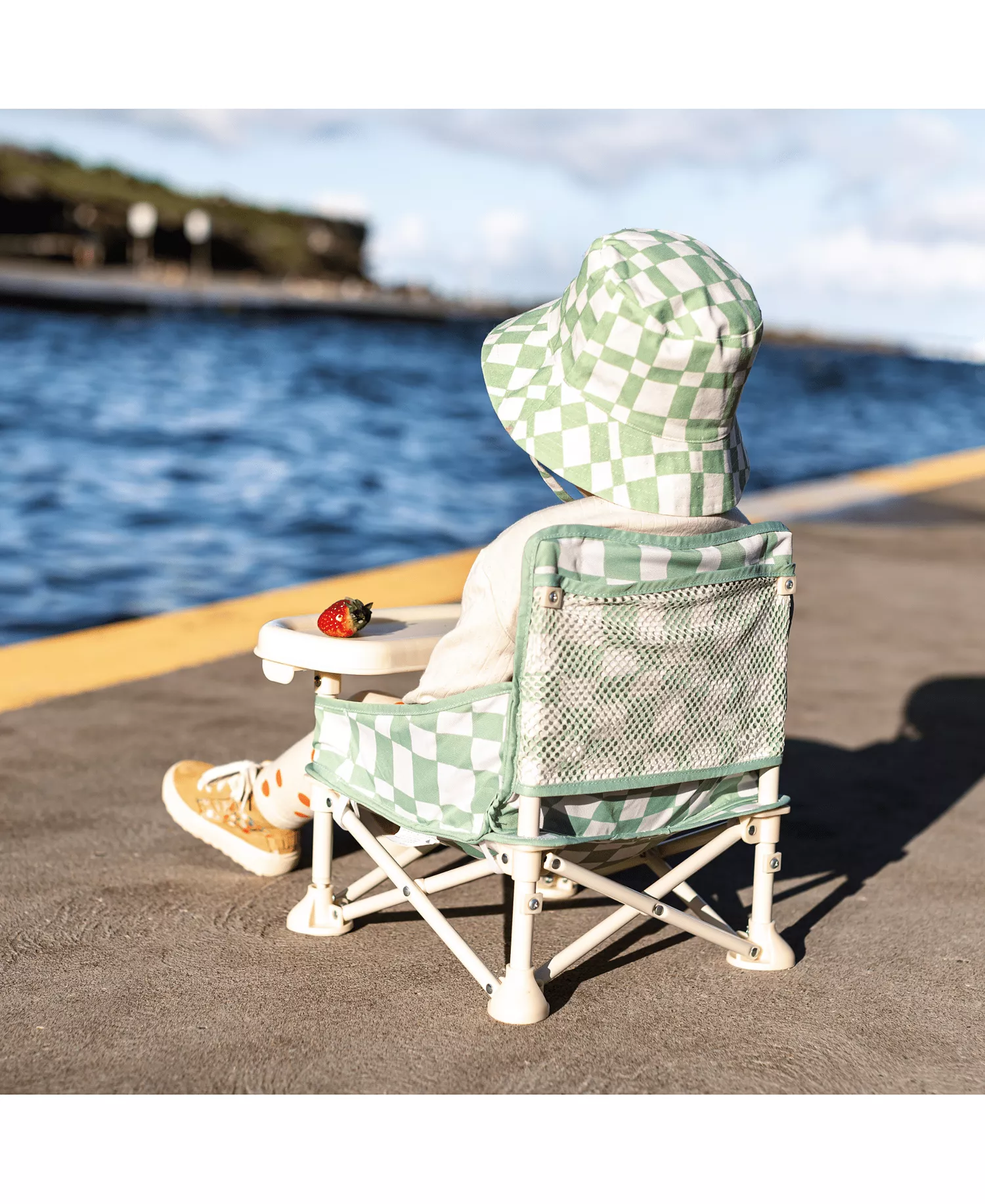 Portable Baby Booster Seat with Foldable Design, Removable Tray & Travel Carry Bag for On-the-Go Feeding