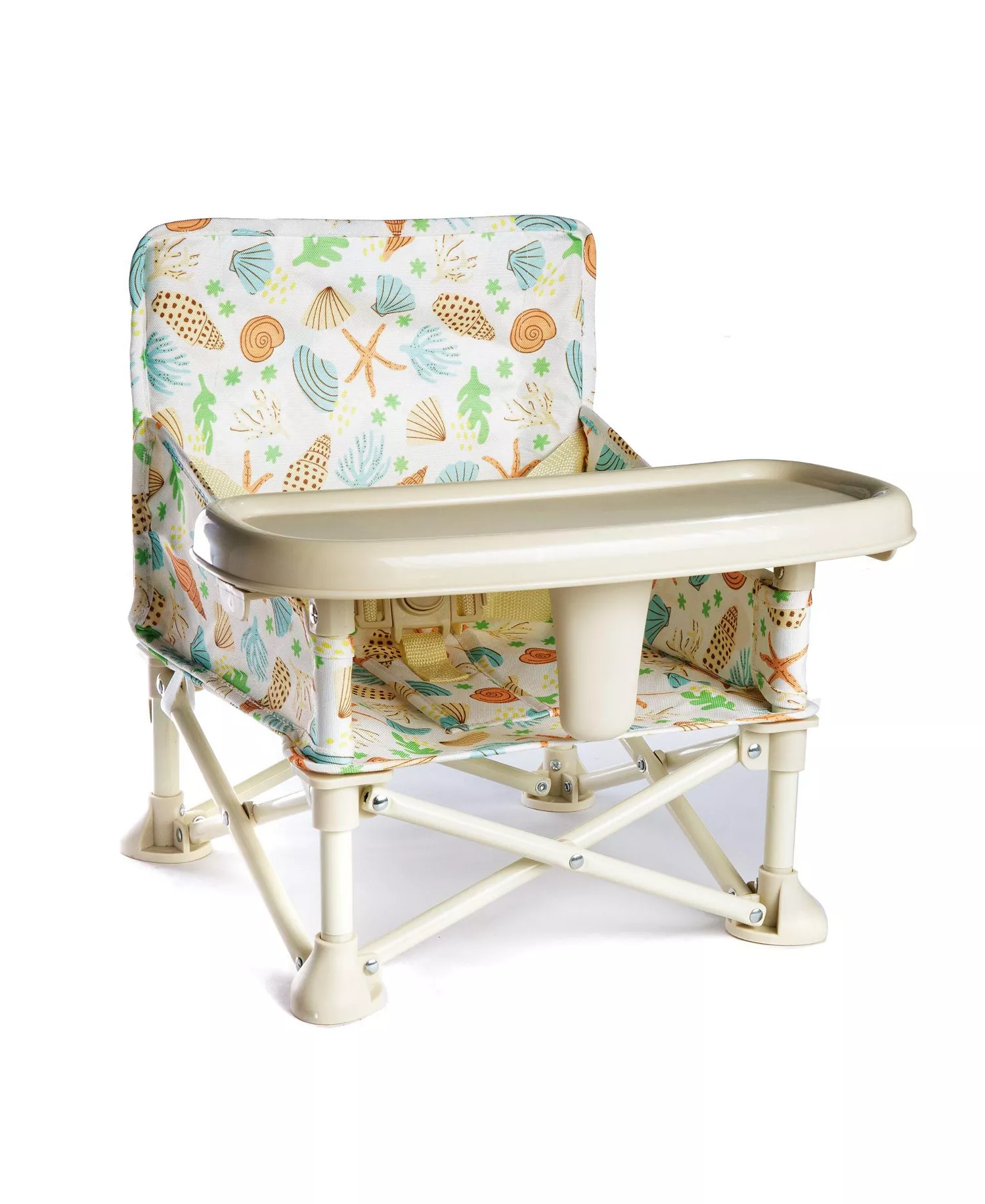 Portable Baby Booster Seat with Foldable Design, Removable Tray & Travel Carry Bag for On-the-Go Feeding