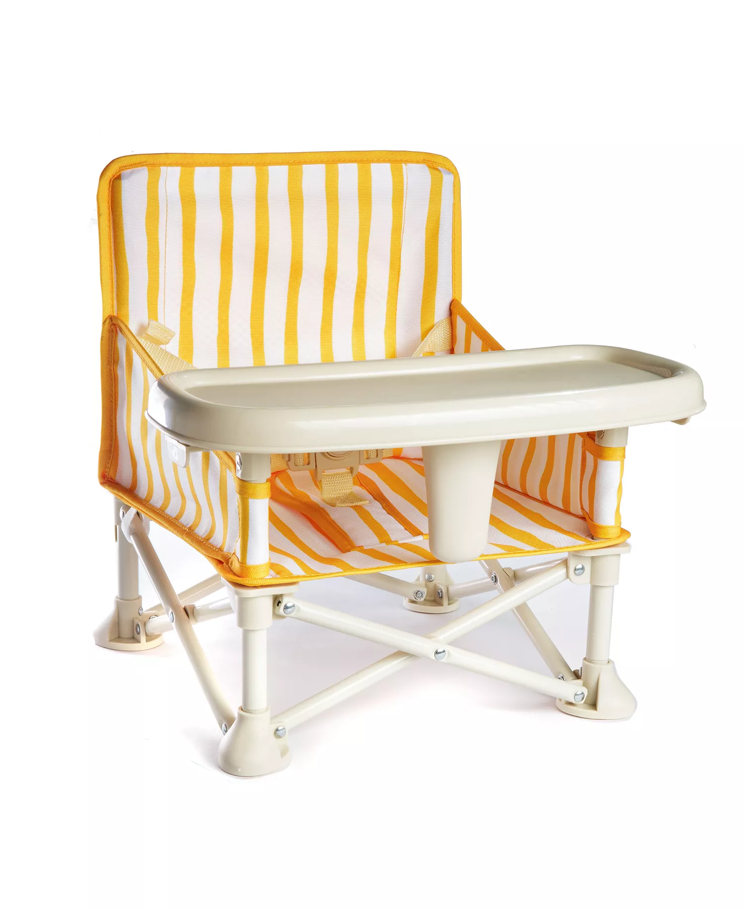 Portable Baby Booster Seat with Foldable Design, Removable Tray & Travel Carry Bag for On-the-Go Feeding