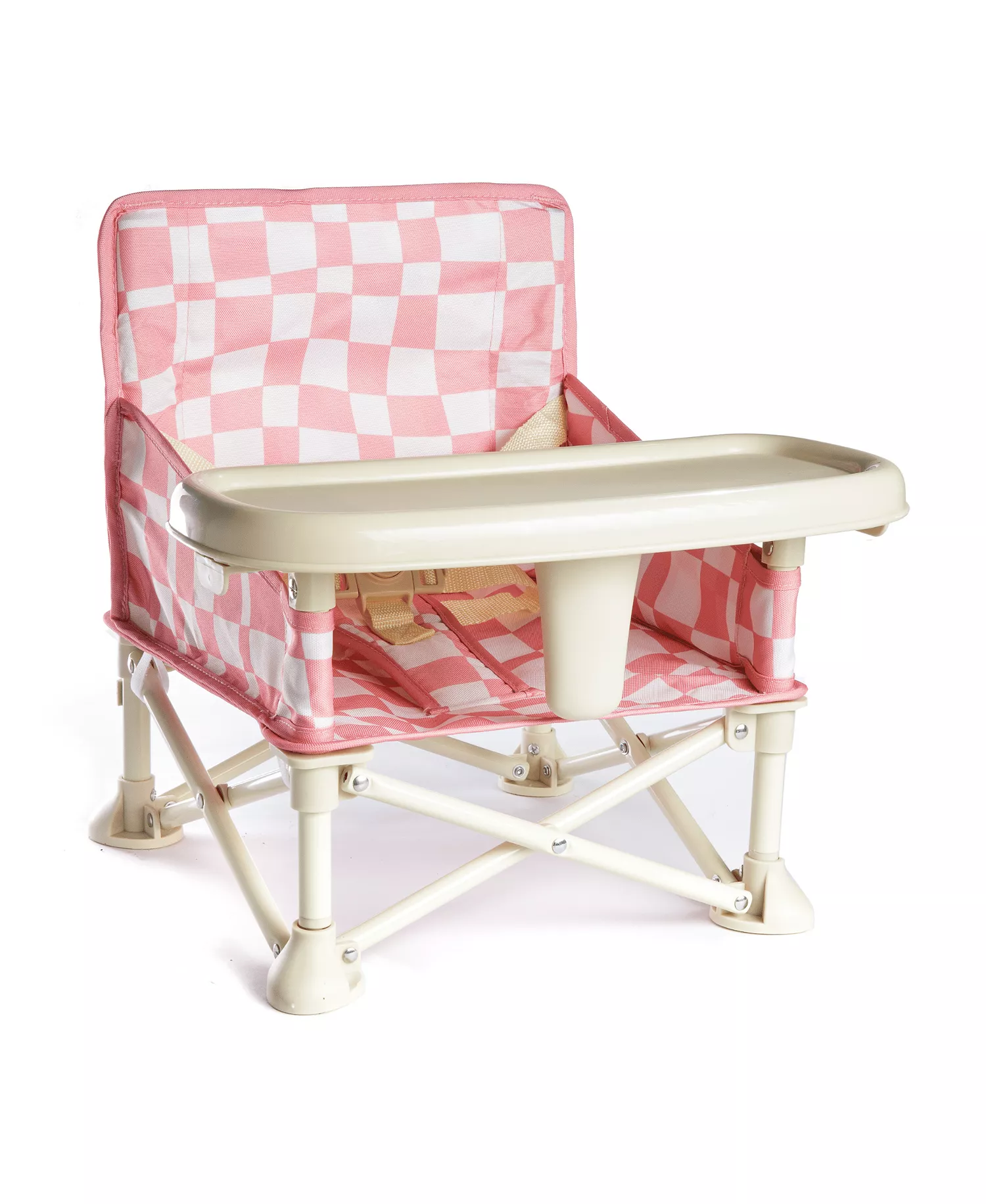 Portable Baby Booster Seat with Foldable Design, Removable Tray & Travel Carry Bag for On-the-Go Feeding