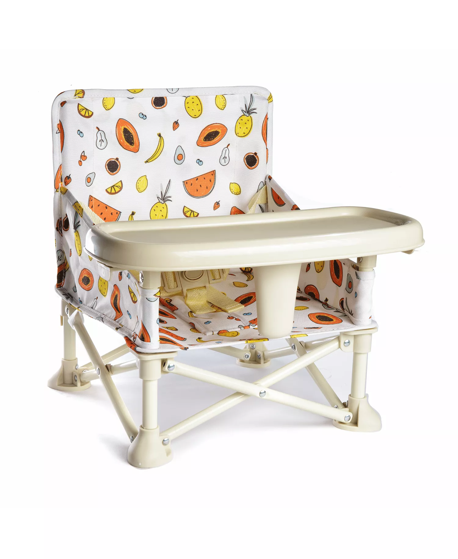 Portable Baby Booster Seat with Foldable Design, Removable Tray & Travel Carry Bag for On-the-Go Feeding