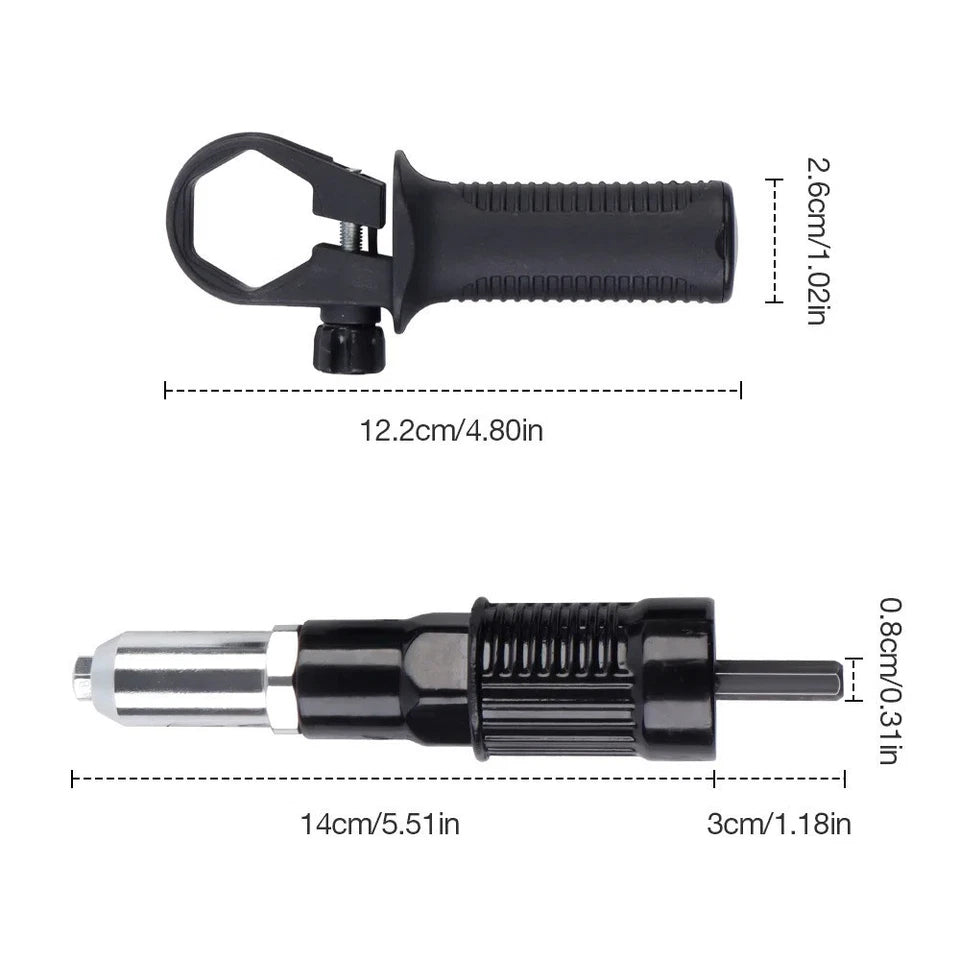Cordless Electric Rivet Nut Gun Adapter for Power Drills – Riveting Tool Insert