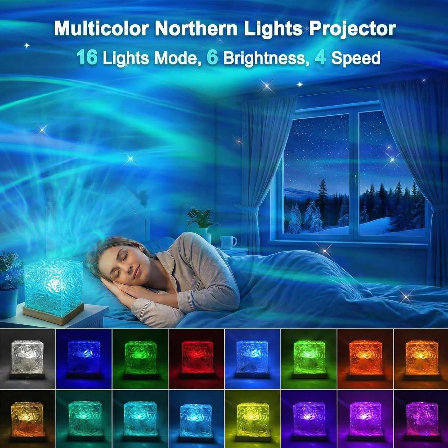 16-color gradient rotating wave projection light
