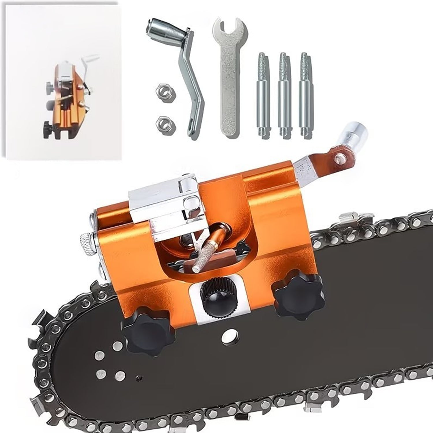 Portable chainsaw chain grinder kit