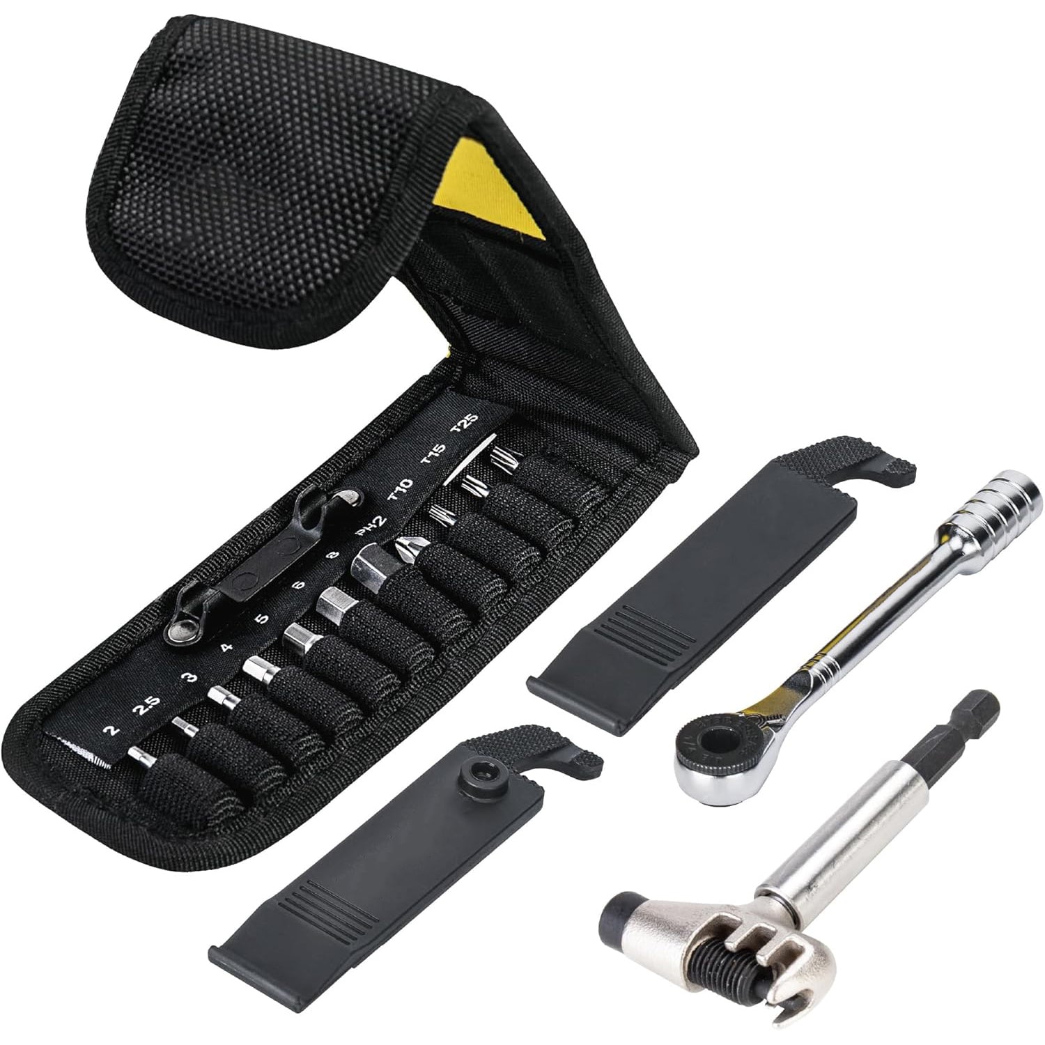 Lightweight Ratchet Wrench Set – Precision S2 Steel Bits for Bike Maintenance