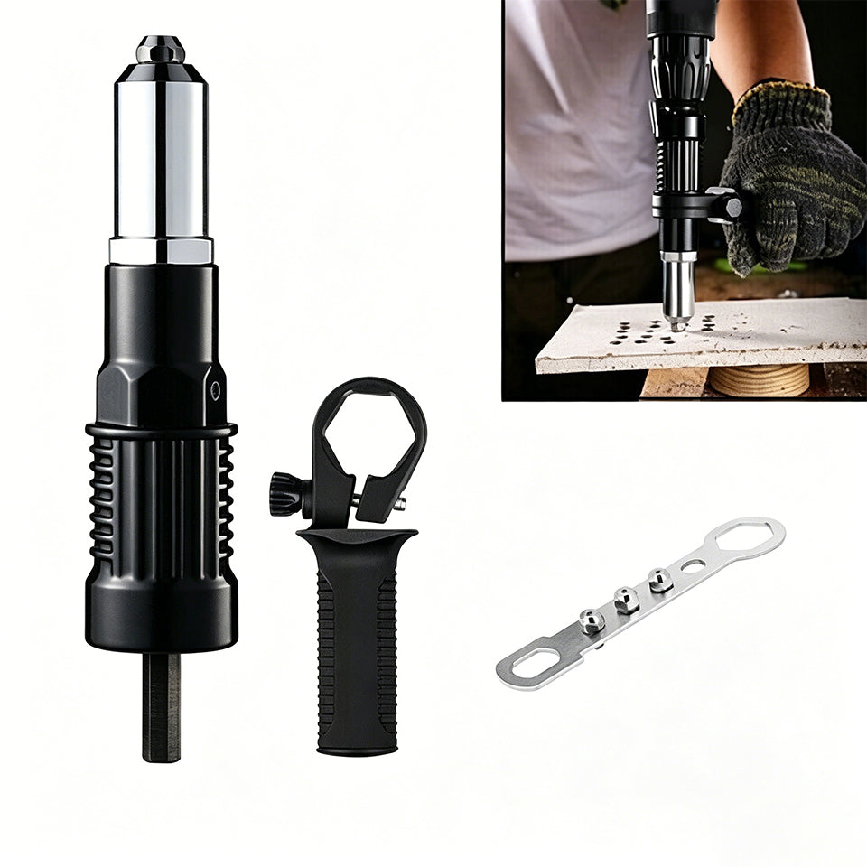 Cordless Electric Rivet Nut Gun Adapter for Power Drills – Riveting Tool Insert