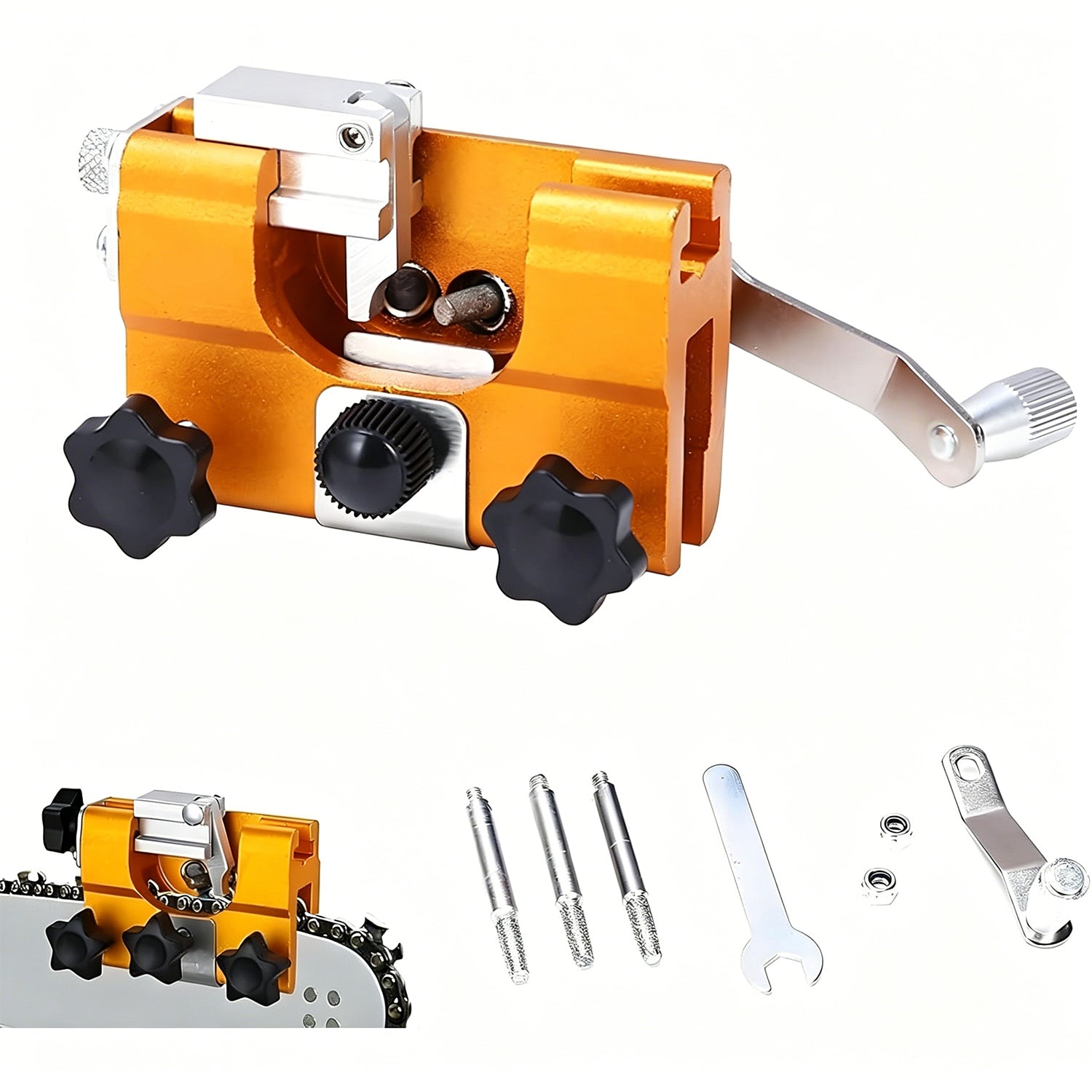 Portable chainsaw chain grinder kit