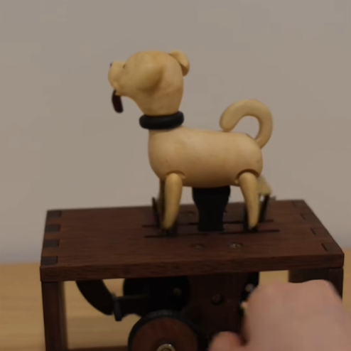 Handmade Wooden Puppy Automaton