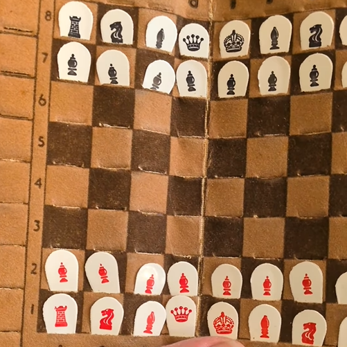 Vintage Handmade Pocket Chess Set