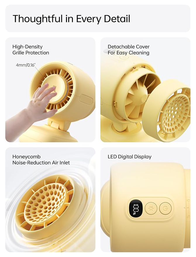 Stroller Fan – Compact and Stylish, 38 Hours of Continuous Cooling