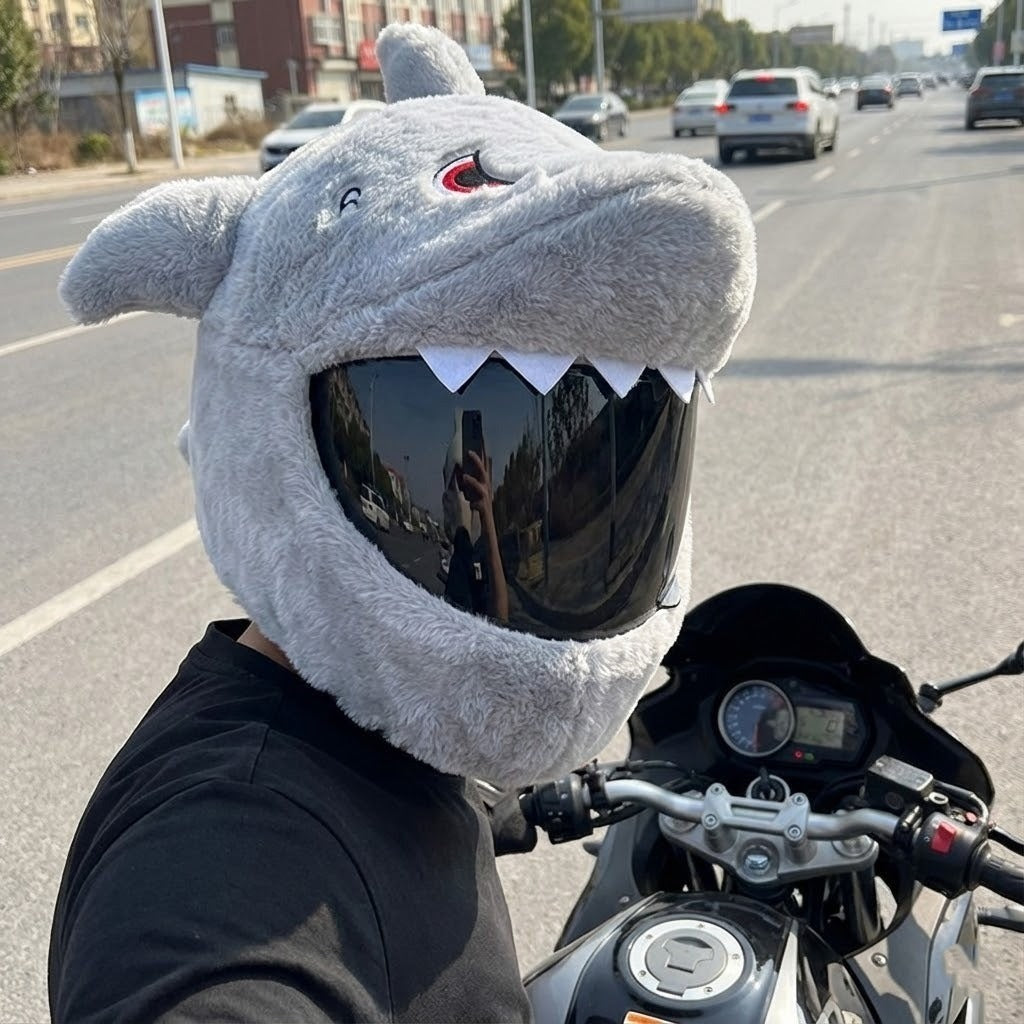 Plush Animal Helmet Cover for Fun Riding Style