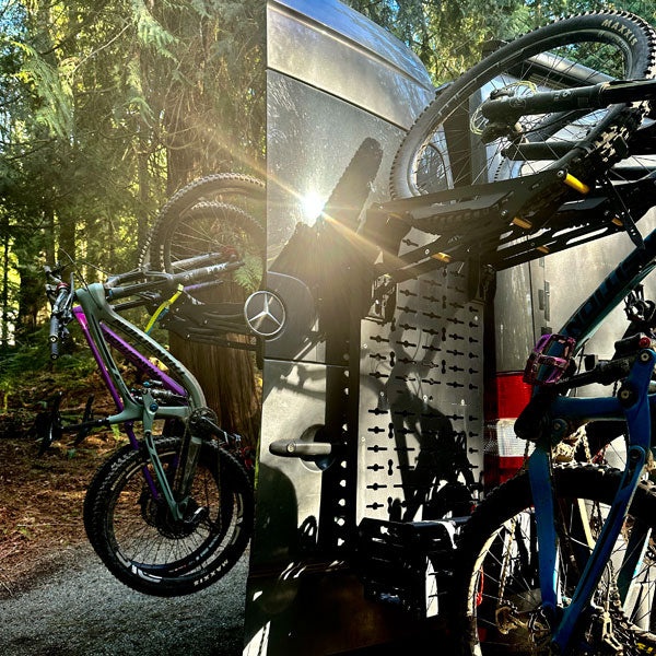 Vertical Panel Bike Rack for Van Doors, Compact Bike Storage & Adventure Travel