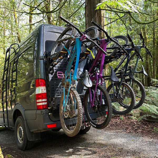 Vertical Panel Bike Rack for Van Doors, Compact Bike Storage & Adventure Travel