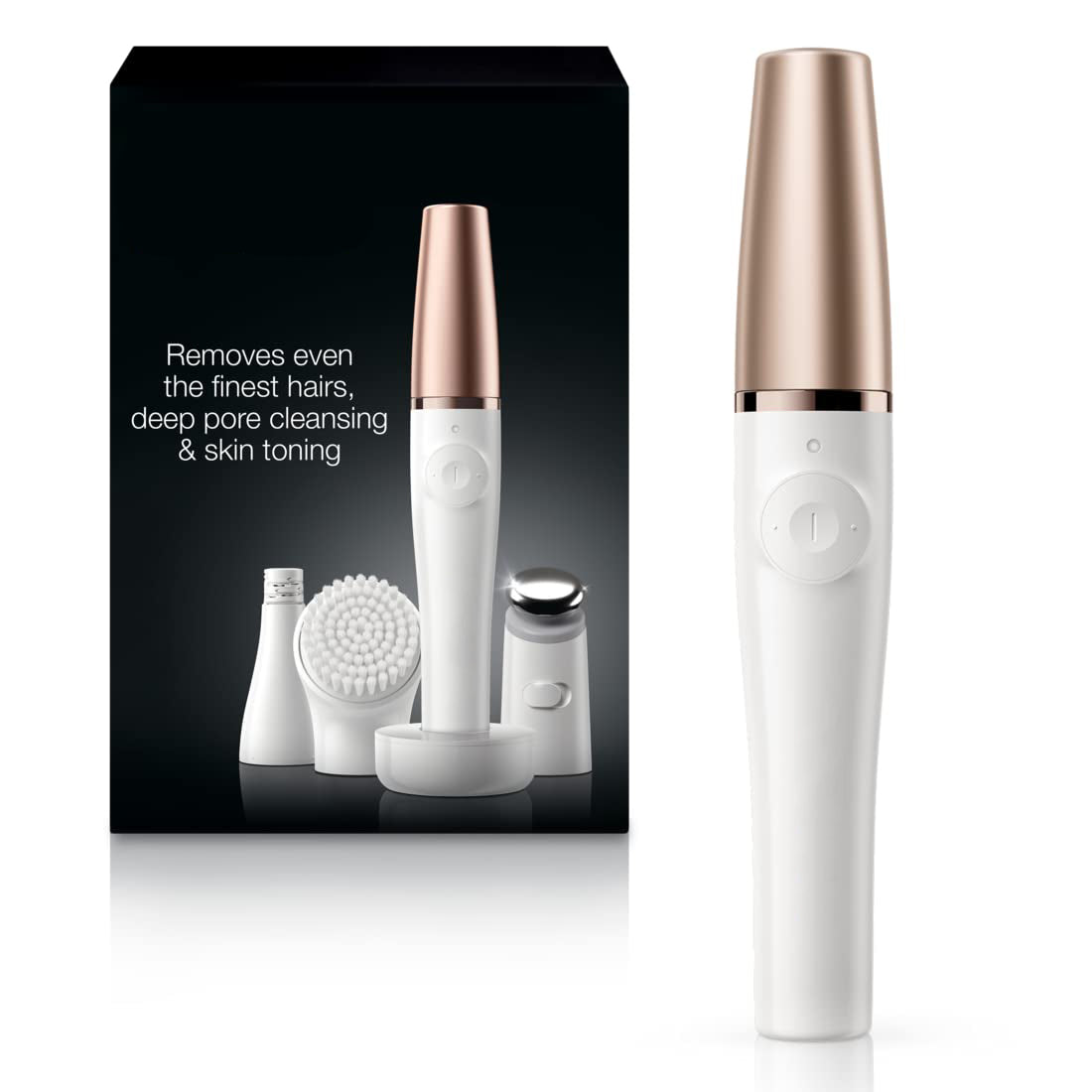 Facial Hair Remover – 3-in-1 Epilator, Cleansing Brush & Toning Device for Women