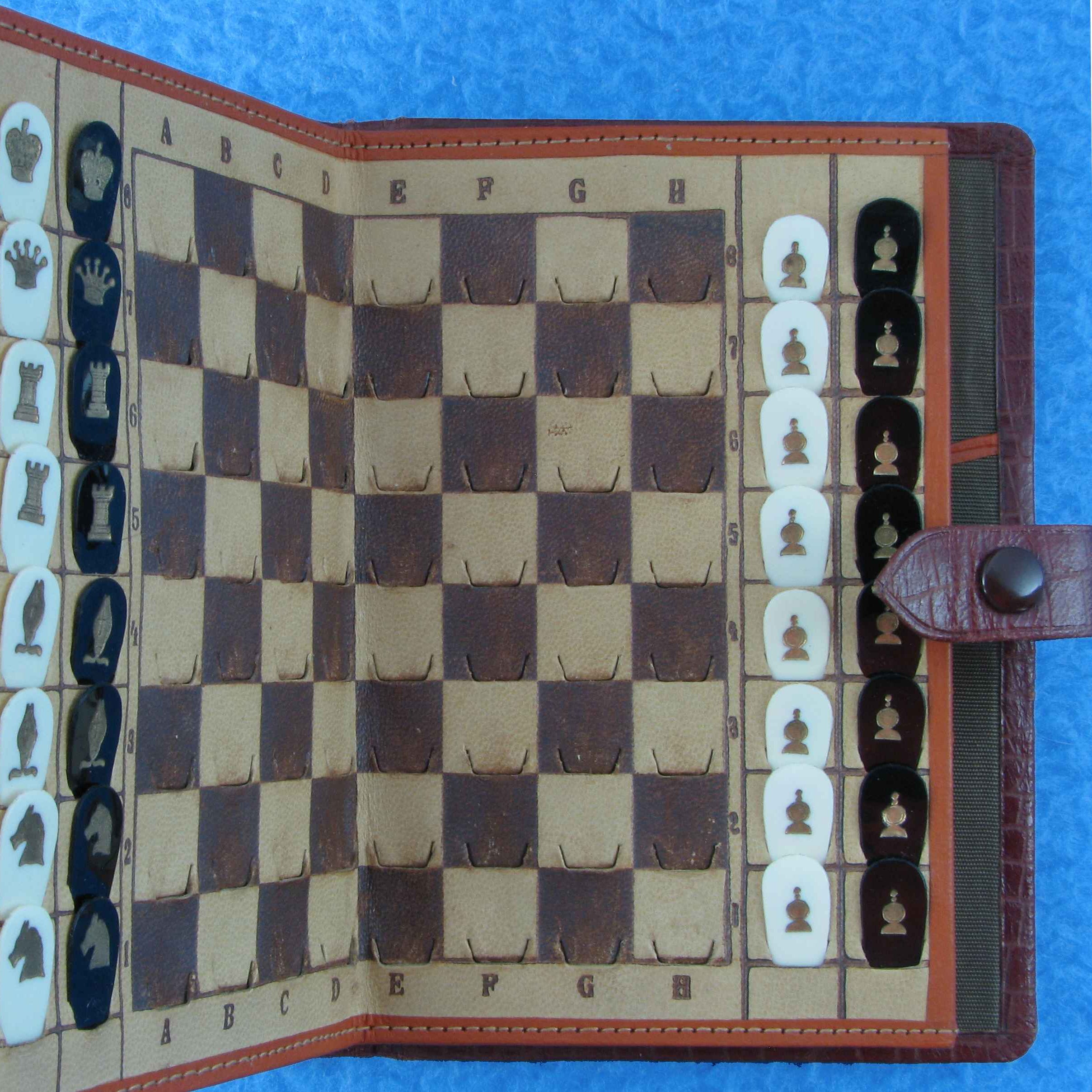 Vintage Handmade Pocket Chess Set
