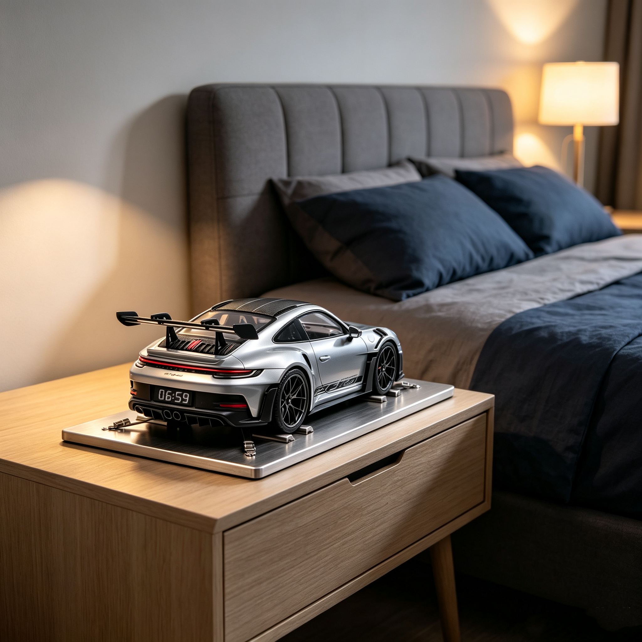 Car Engine Sound Alarm Clock with Realistic Start-Up Audio, Automotive Inspired Design & Unique Desktop Gift for Car Enthusiasts