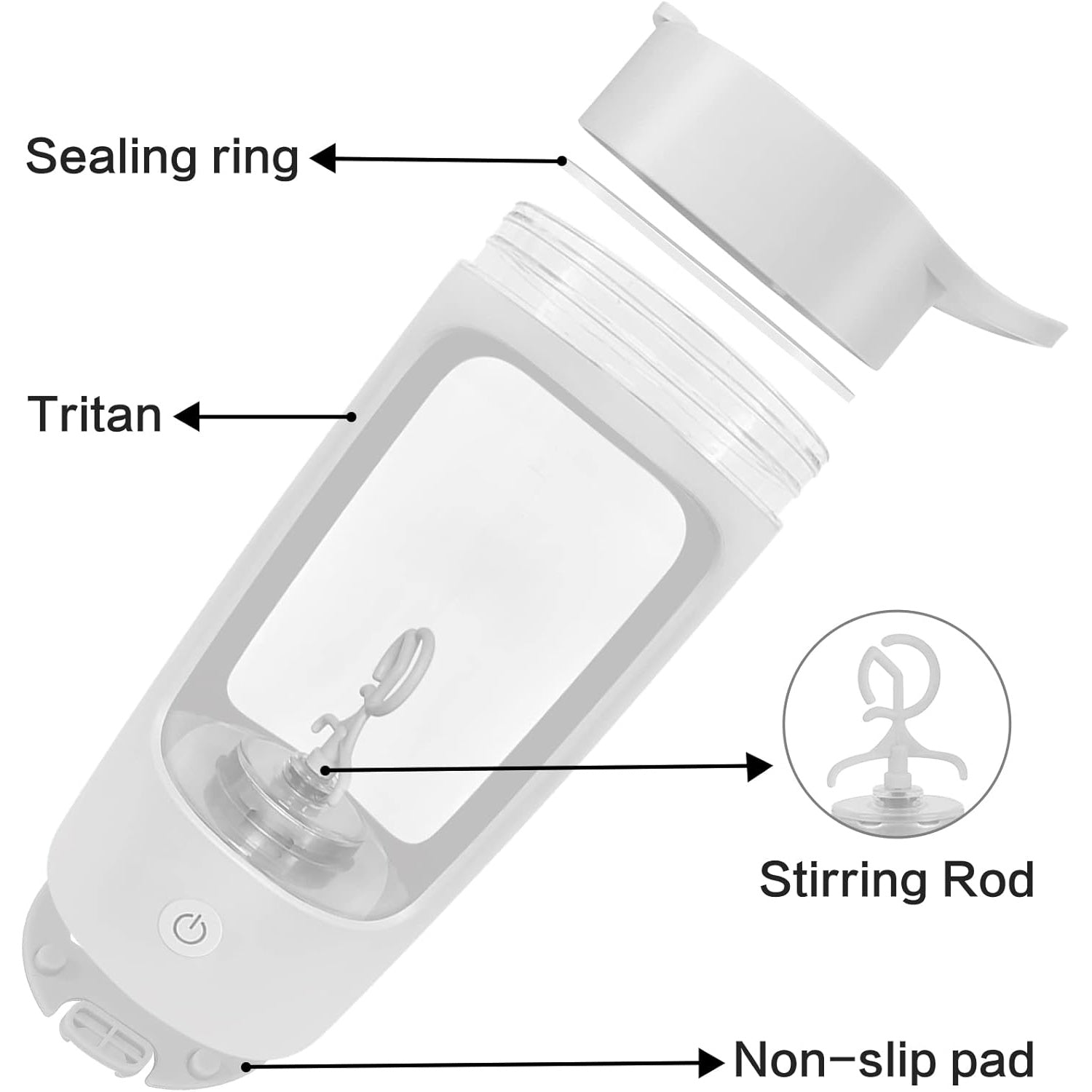 Electric Shaker Bottle –  BPA-Free | USB Rechargeable