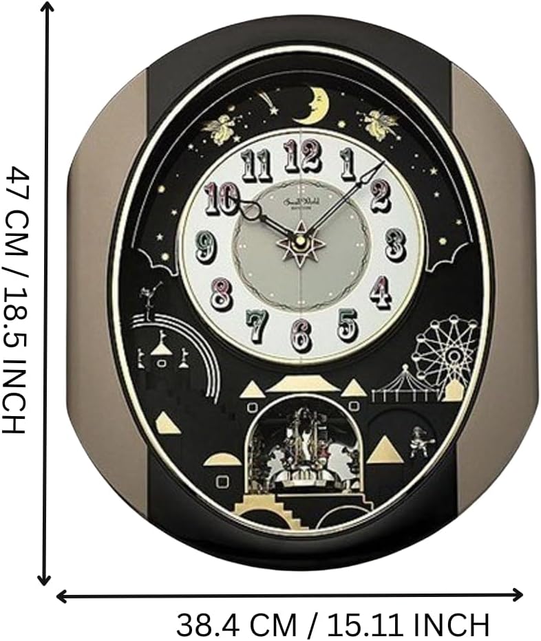 Musical Motion Wall Clock with Rotating Display Design