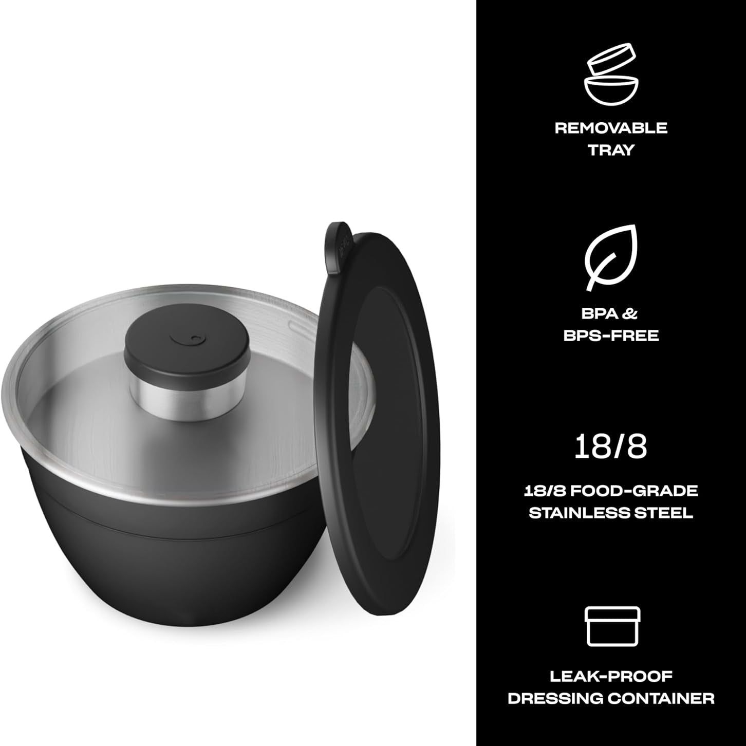 Stainless Steel Salad Bowl Kit XL – 184oz /64oz | Leakproof