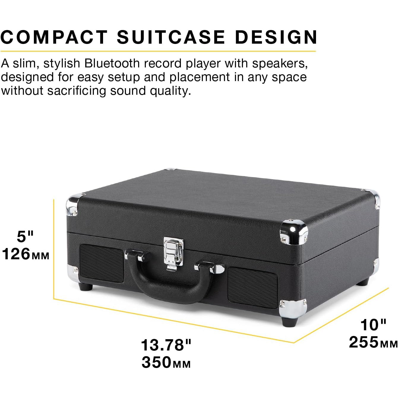 Suitcase Style Bluetooth Turntable Record Player