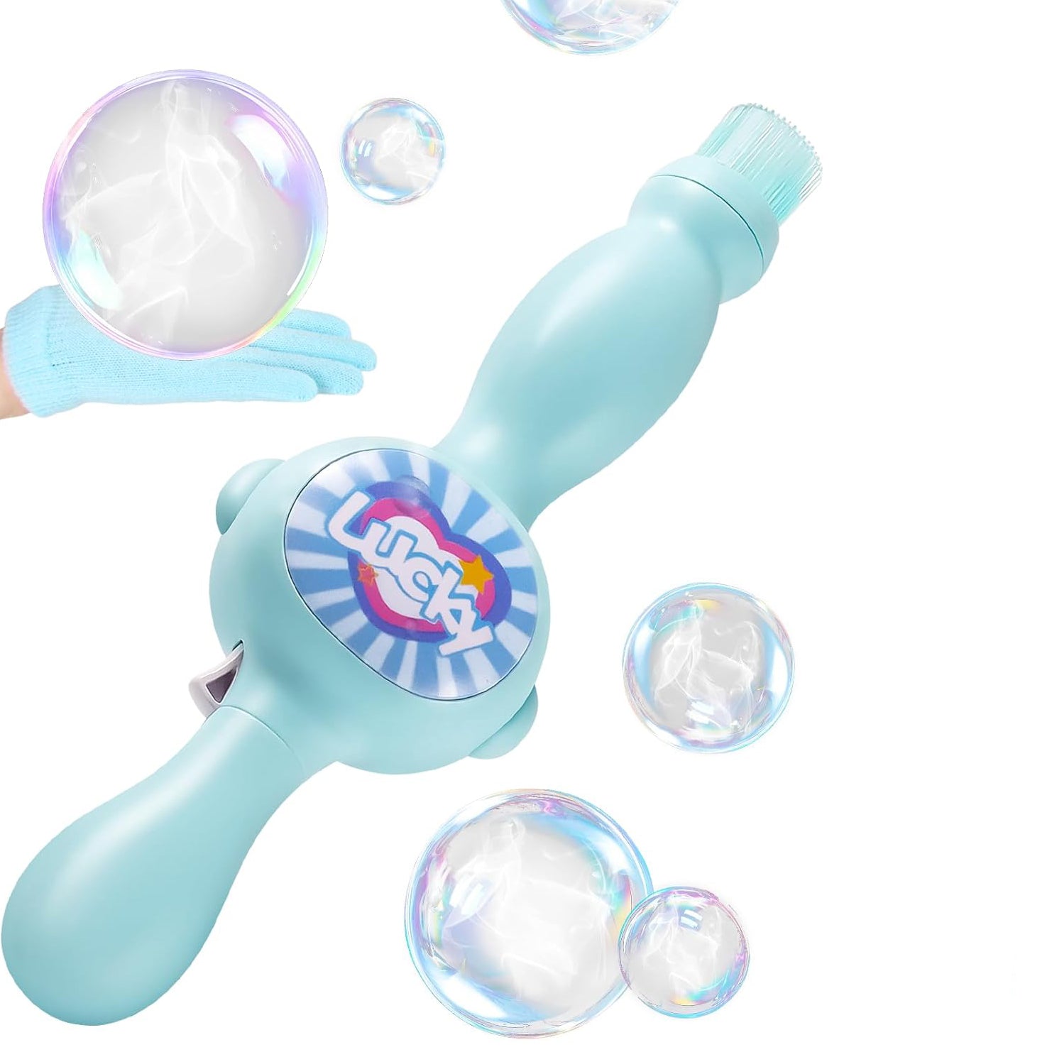 Kids Smoke Bubble Machine – Colorful Bubble Wand with Gloves & Mist