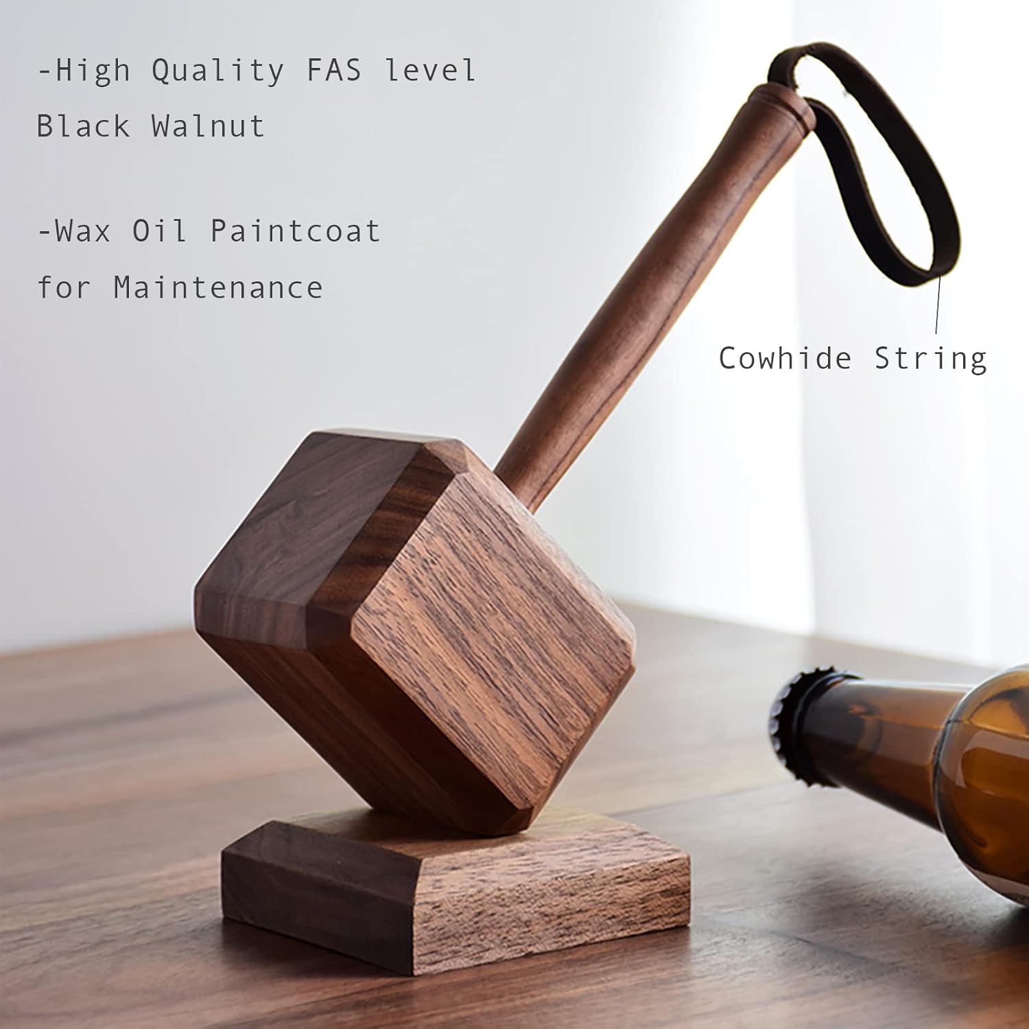 Handmade Wooden Hammer Bottle Opener Gift