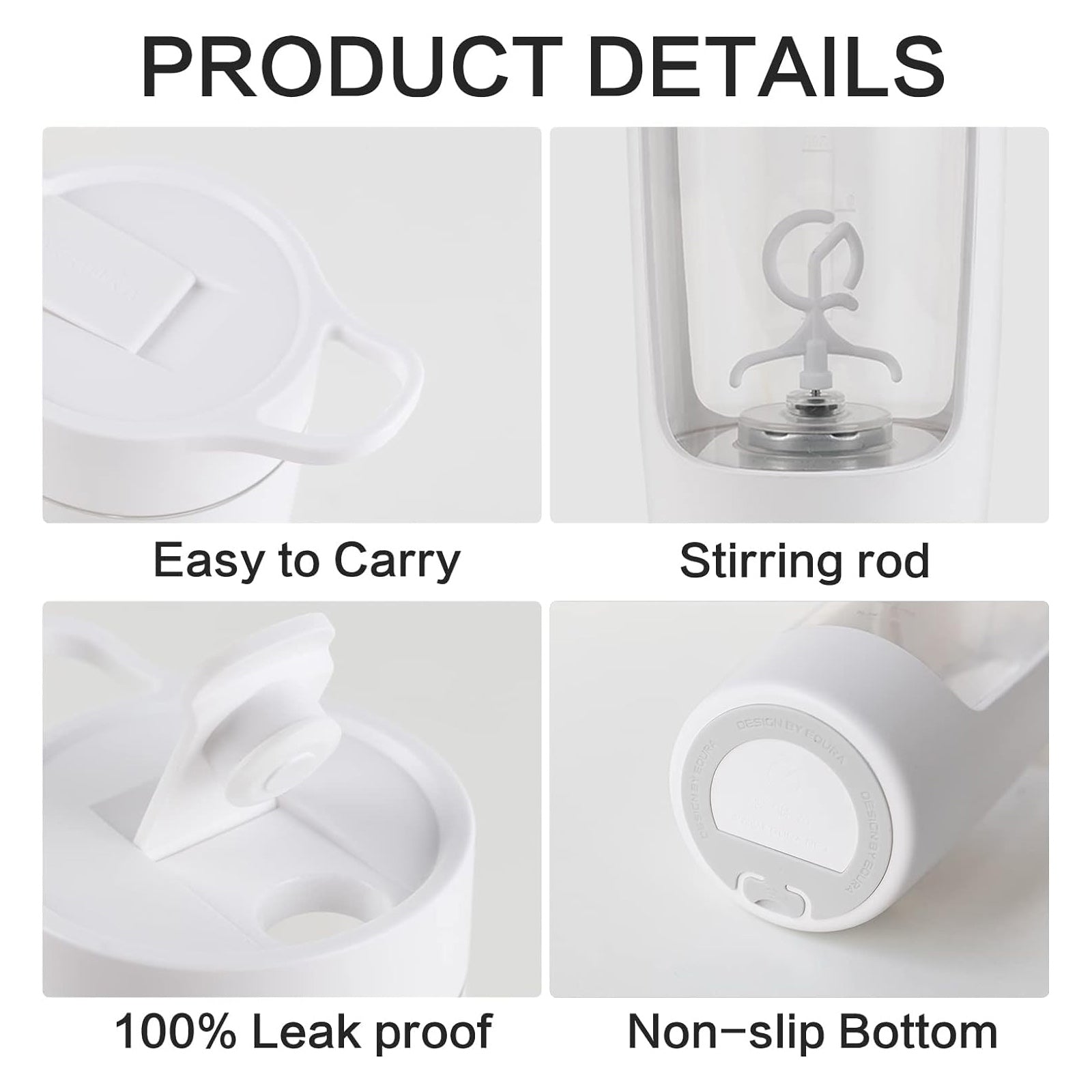 Electric Shaker Bottle –  BPA-Free | USB Rechargeable